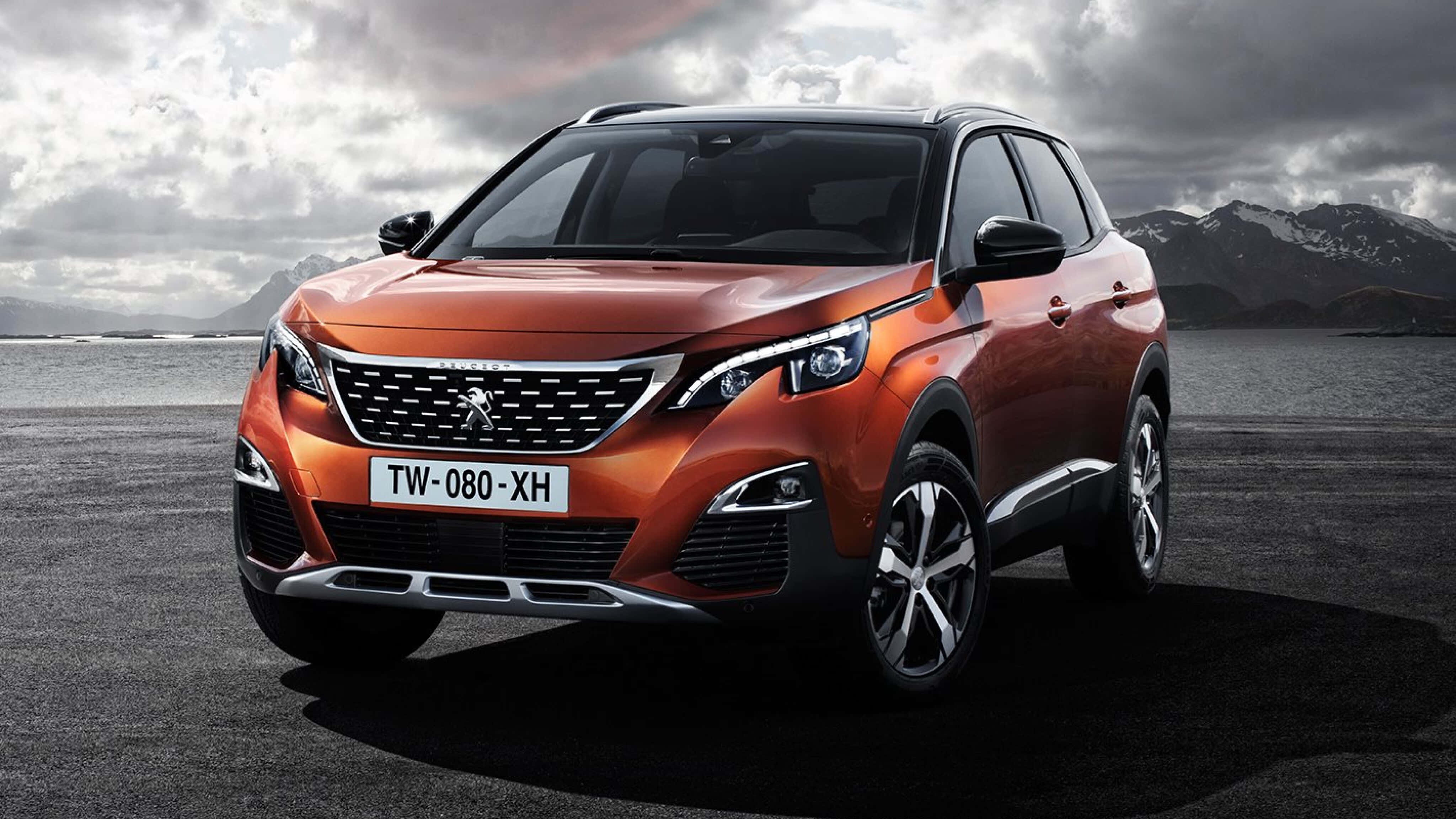 Peugeot 3008, orange, S U V, 4K Desktop Wallpaper