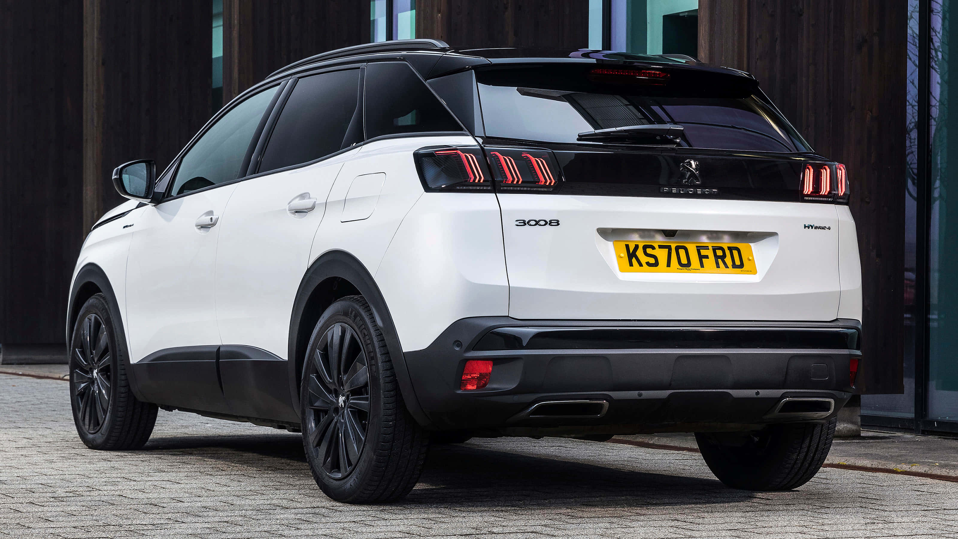 Peugeot 3008, white, black accents, 2K Desktop Wallpaper