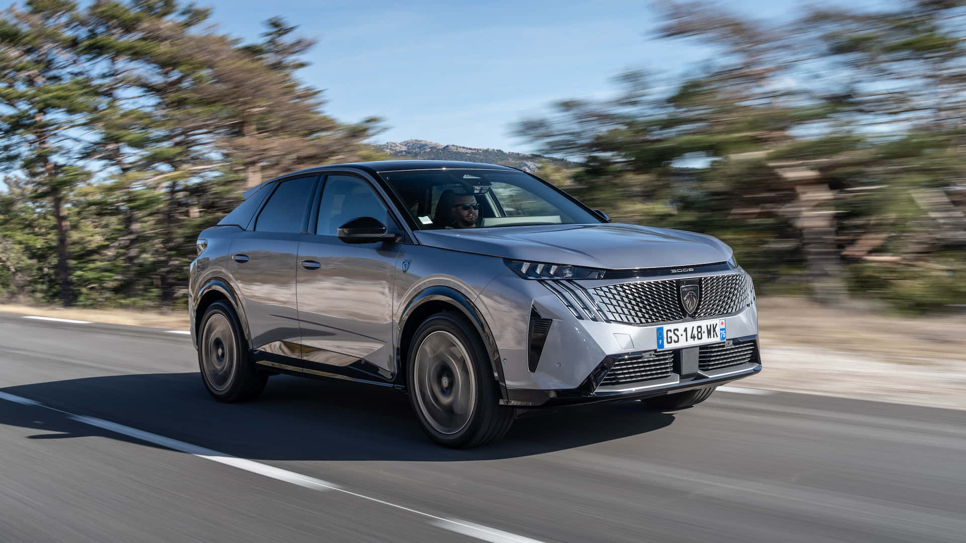 Peugeot 3008, silver, mountain road, Full HD Desktop Wallpaper