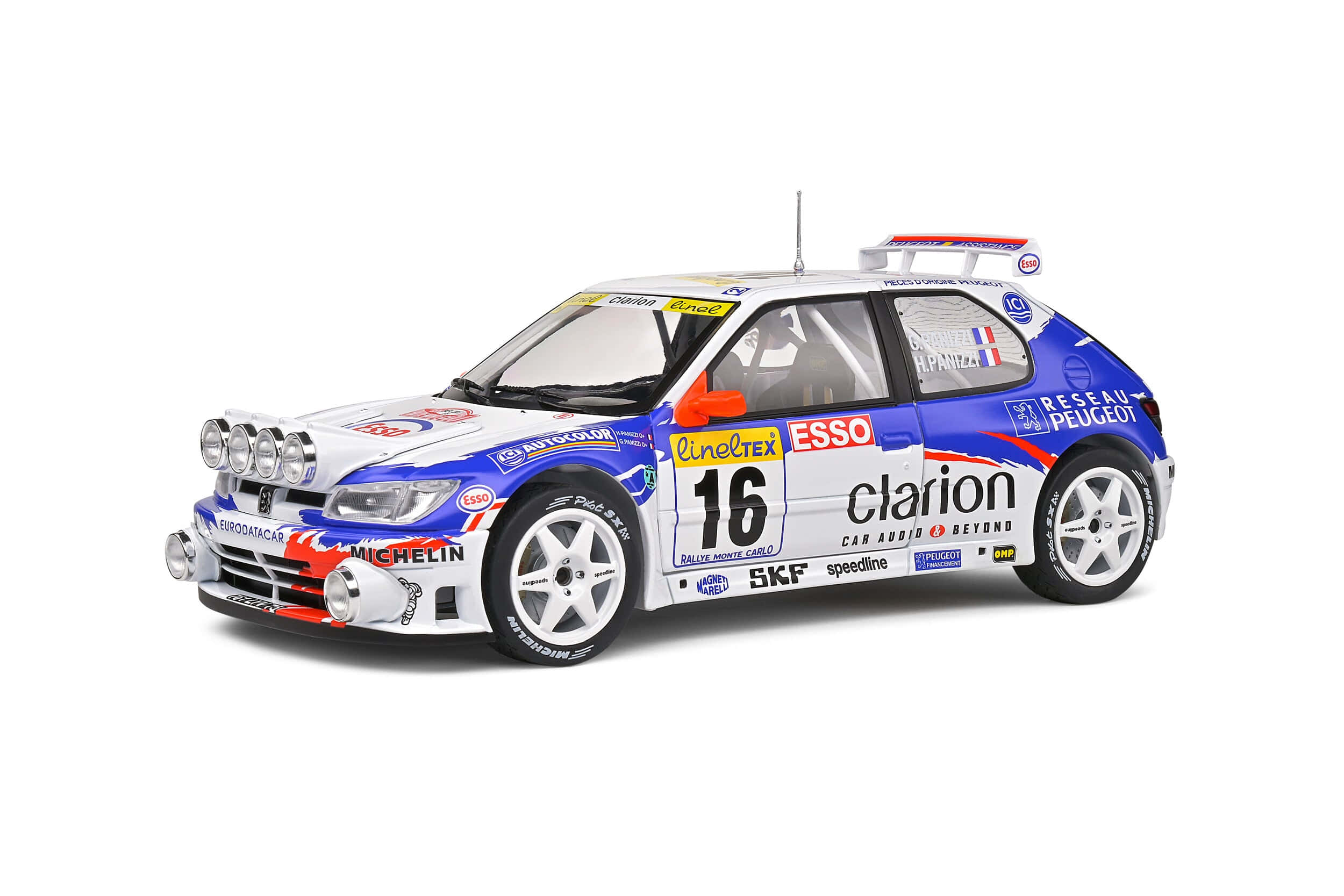 Peugeot 306, blue white and red, number 16, Full HD Desktop Wallpaper