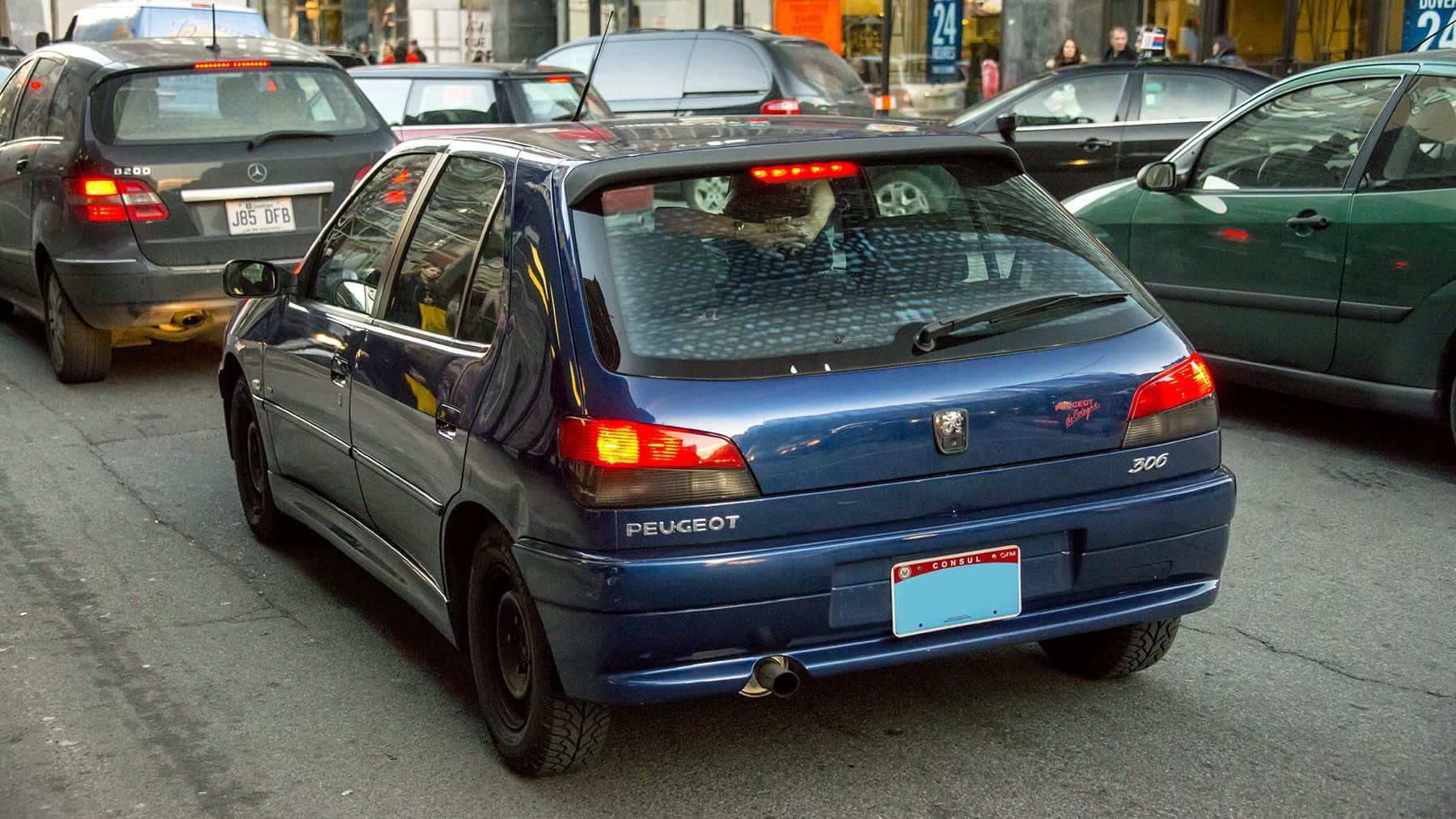Peugeot 306, blue, hatchback, HD Desktop Wallpaper