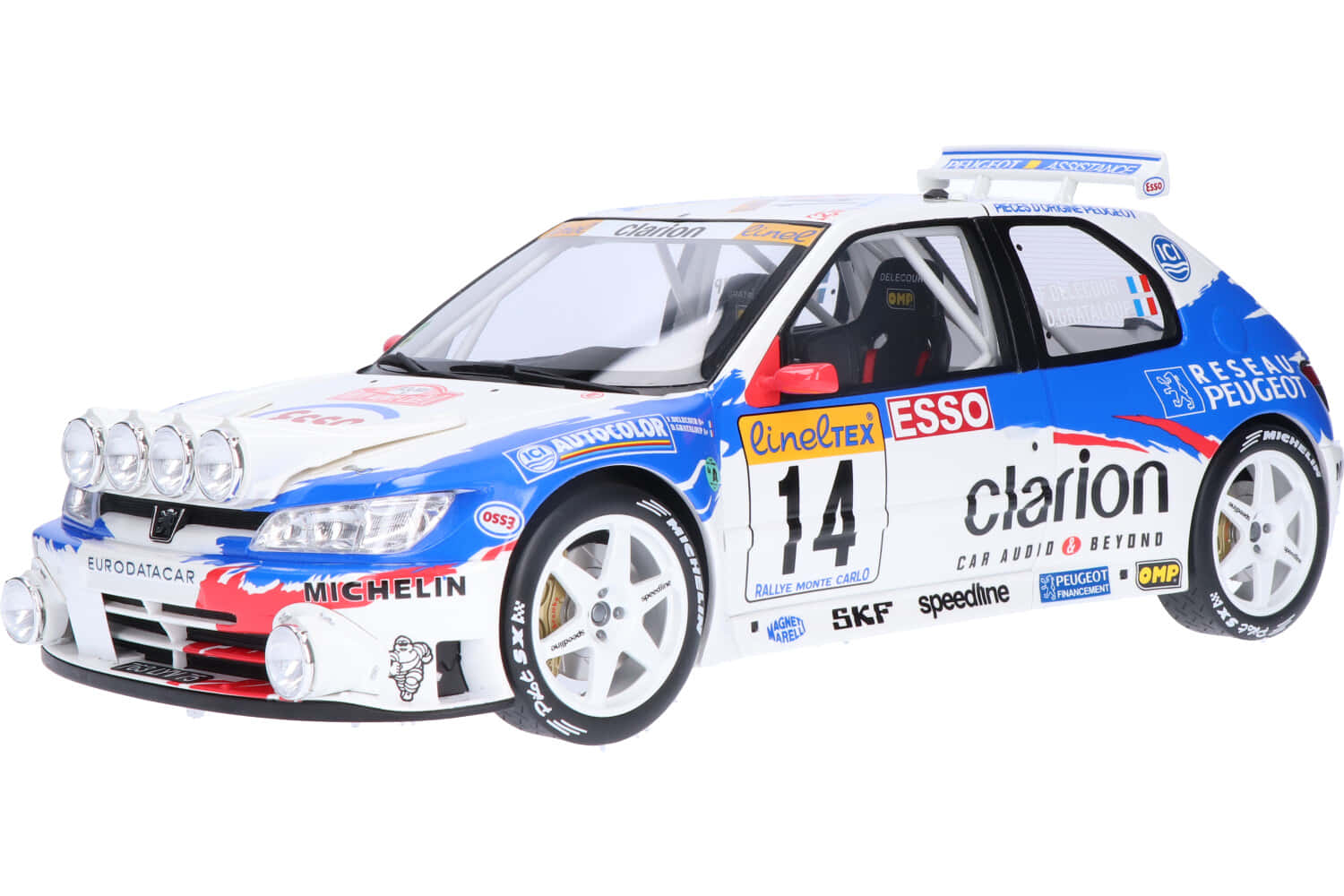 Peugeot 306, white blue and red, number 14, HD Desktop Wallpaper