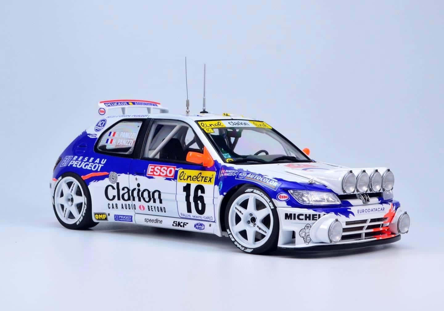 Peugeot 306, blue and white, number 16, HD Desktop Wallpaper