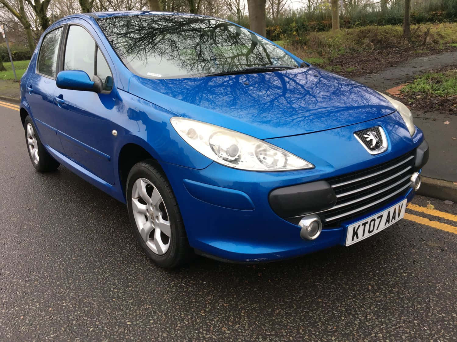 Peugeot 307, vibrant blue, hatchback, HD Desktop Wallpaper