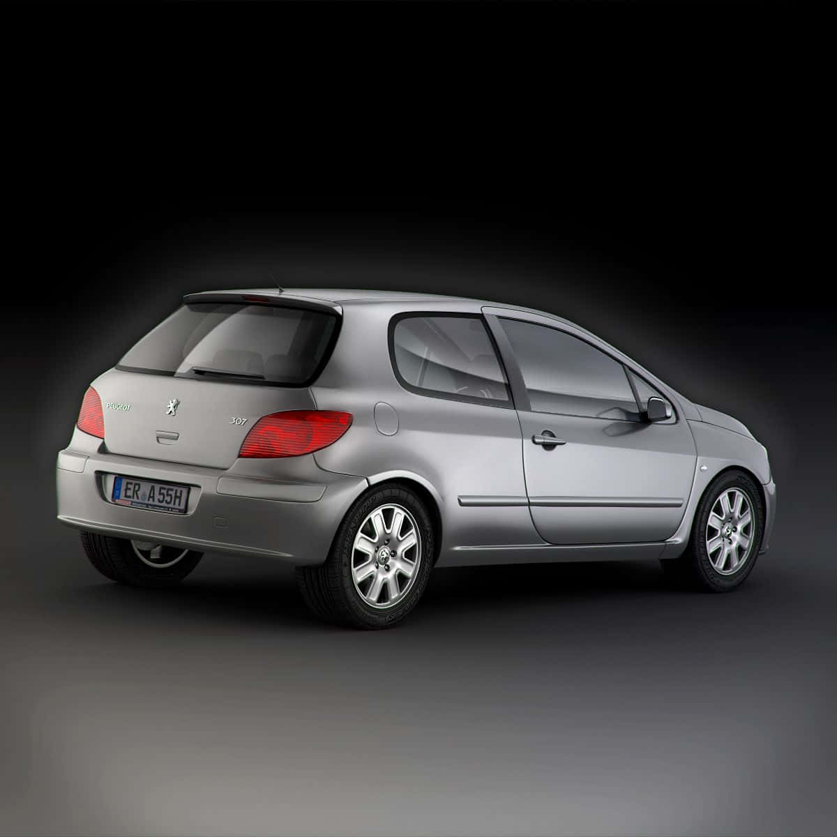 Peugeot 307, sleek silver, hatchback, SD Desktop Wallpaper