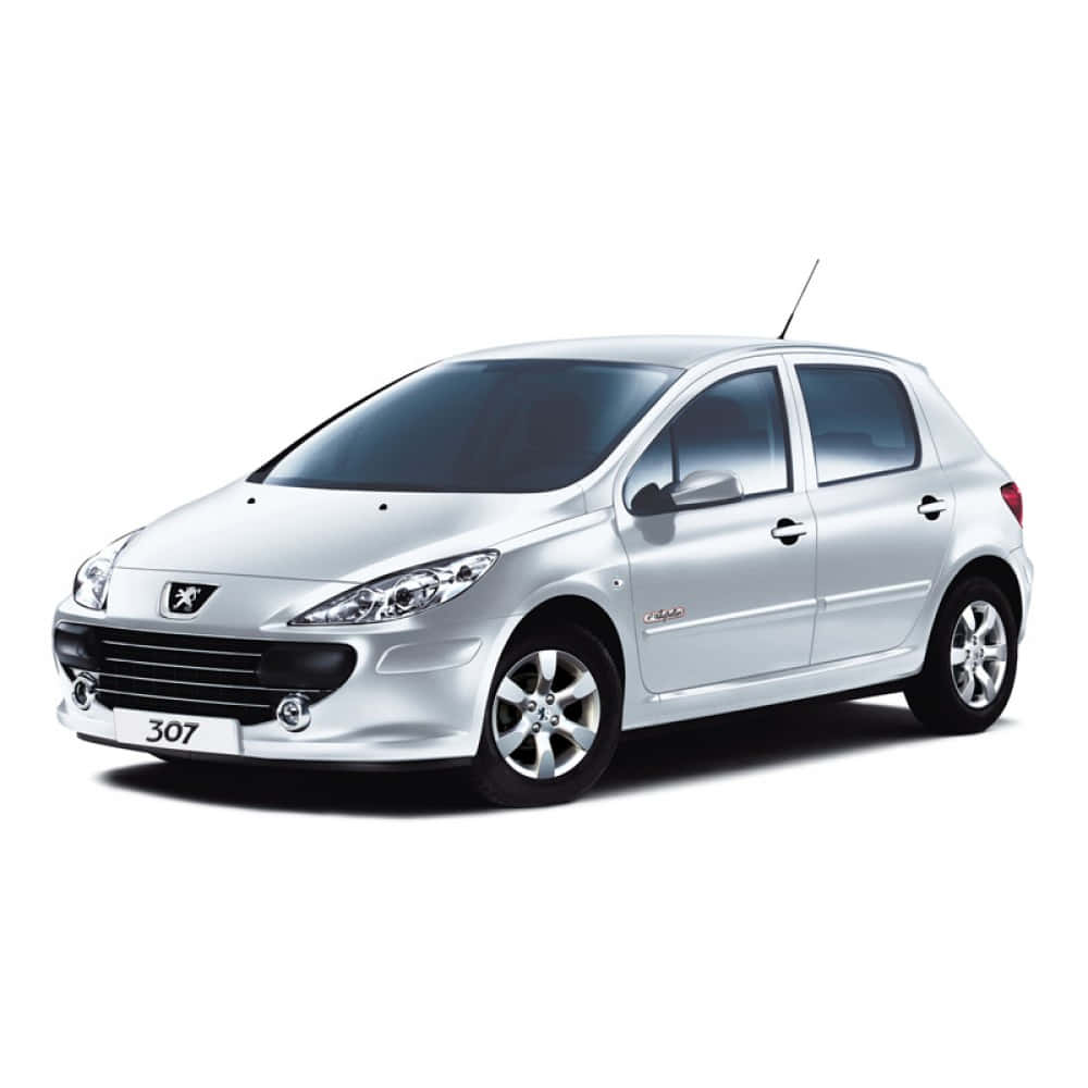 Peugeot 307, sleek silver, hatchback car, SD Desktop Wallpaper
