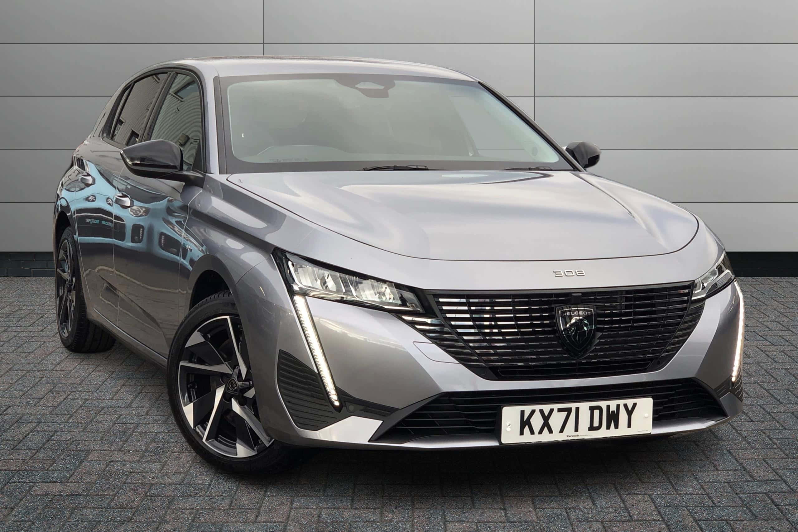 Peugeot 308, silver, urban landscape, 2K Desktop Wallpaper