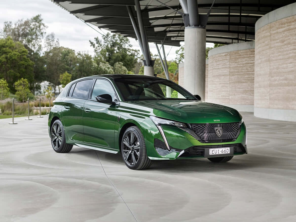 Peugeot 308, green, hatchback, SD Desktop Wallpaper