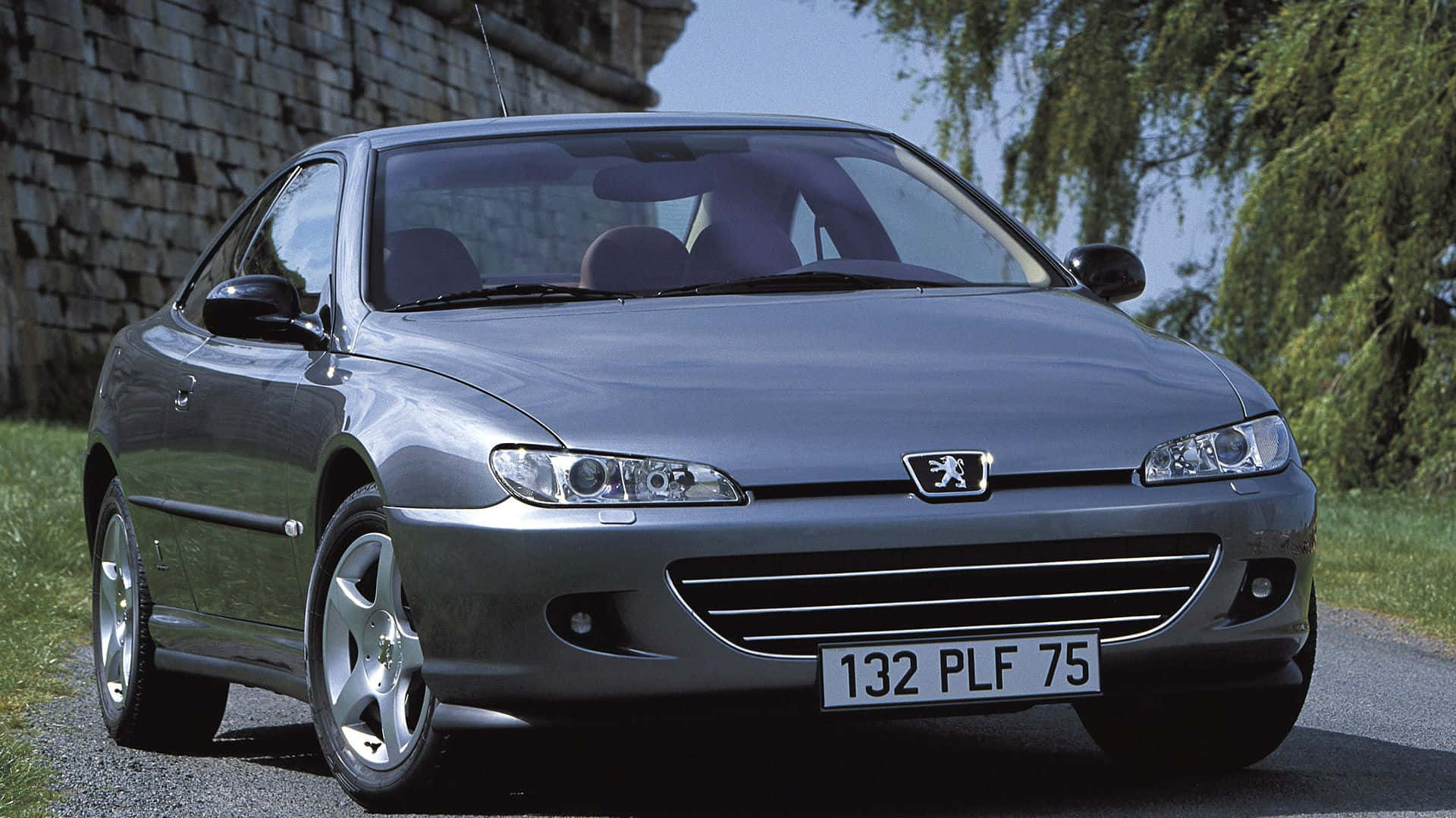 Peugeot 406, silver, gravel path, Full HD Desktop Wallpaper