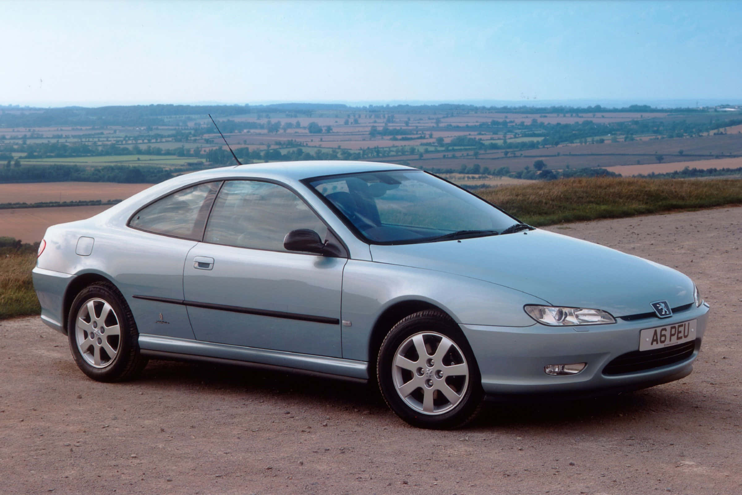 Peugeot 406, light blue, coupe, Full HD Desktop Wallpaper