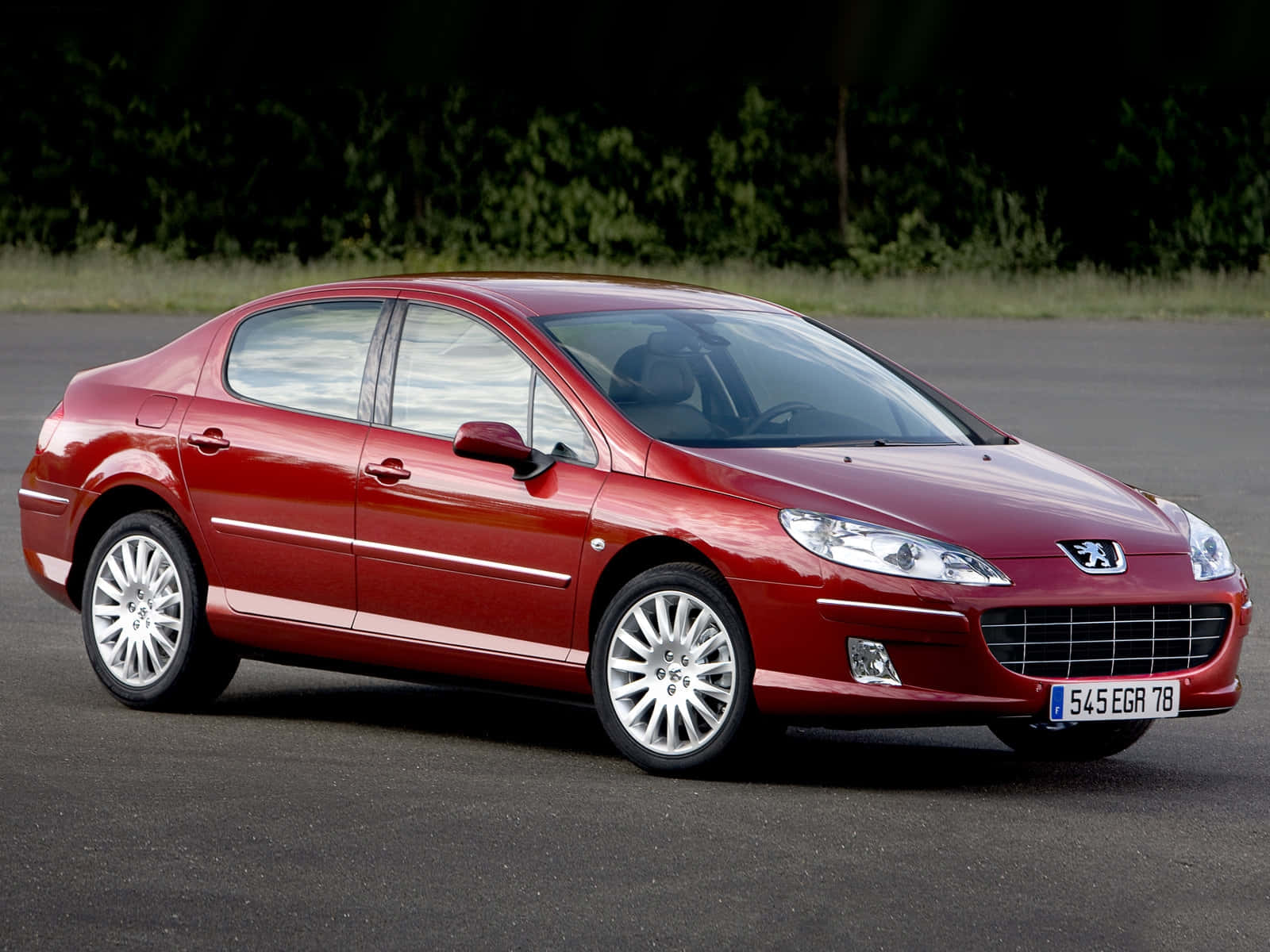 Peugeot 407, glossy red, asphalt, HD Desktop Wallpaper