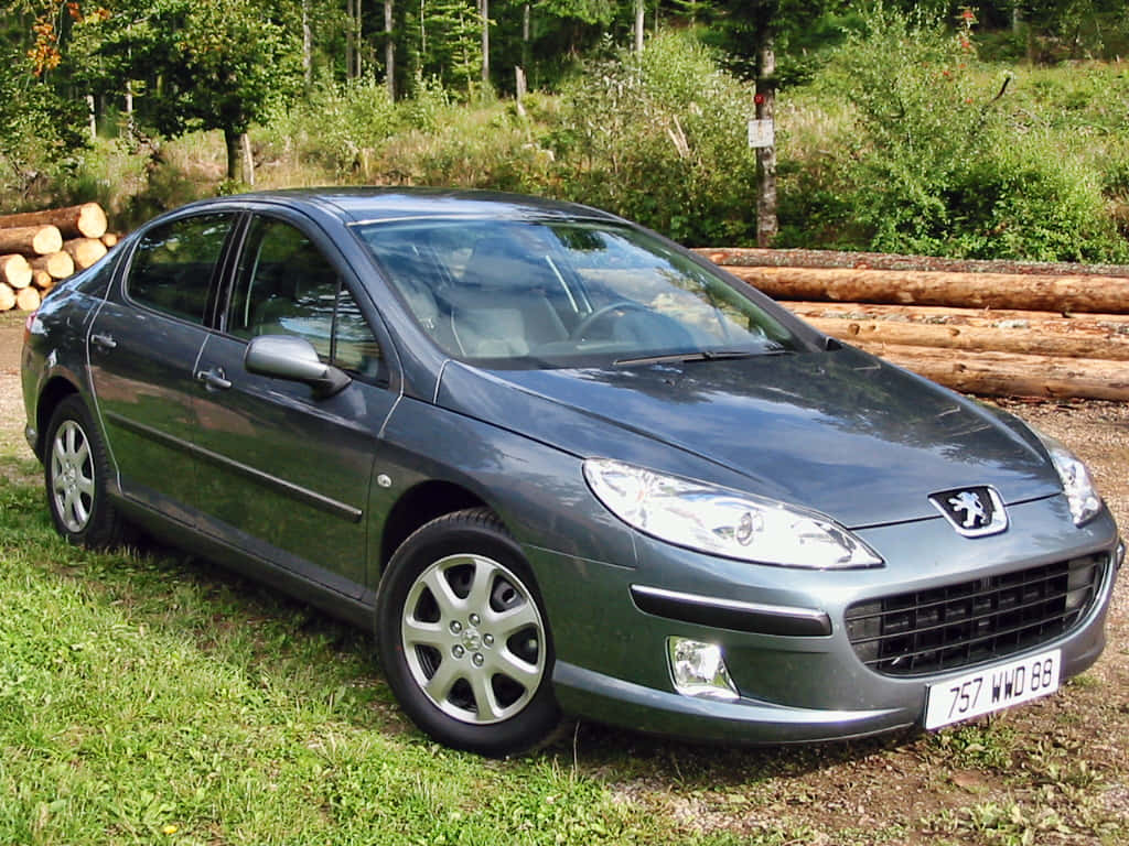 Peugeot 407, dark green, sedan, SD Desktop Wallpaper