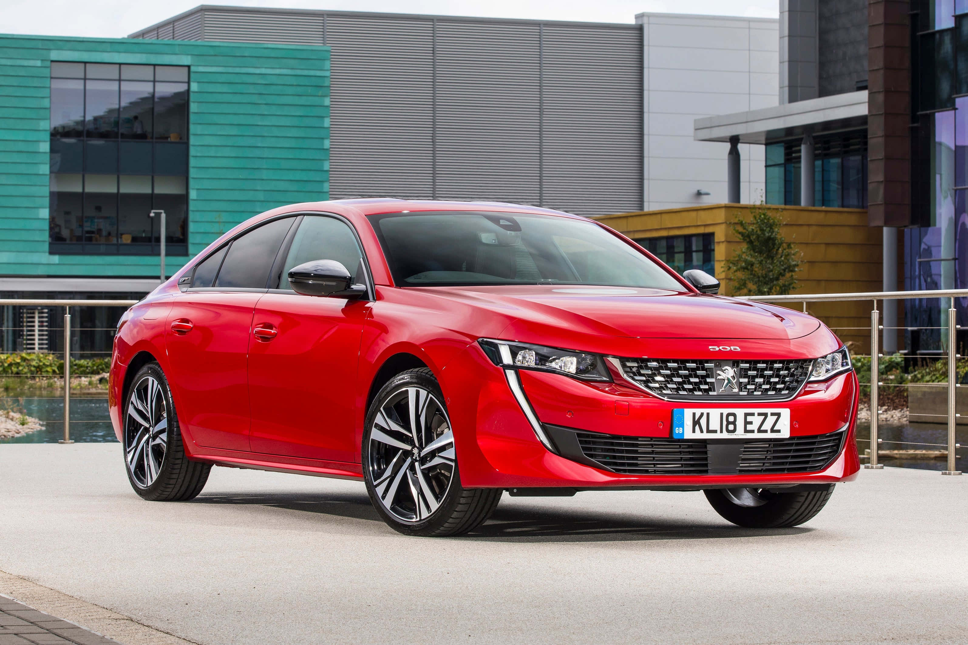 Peugeot 508, vibrant red, daylight, 2K Desktop Wallpaper