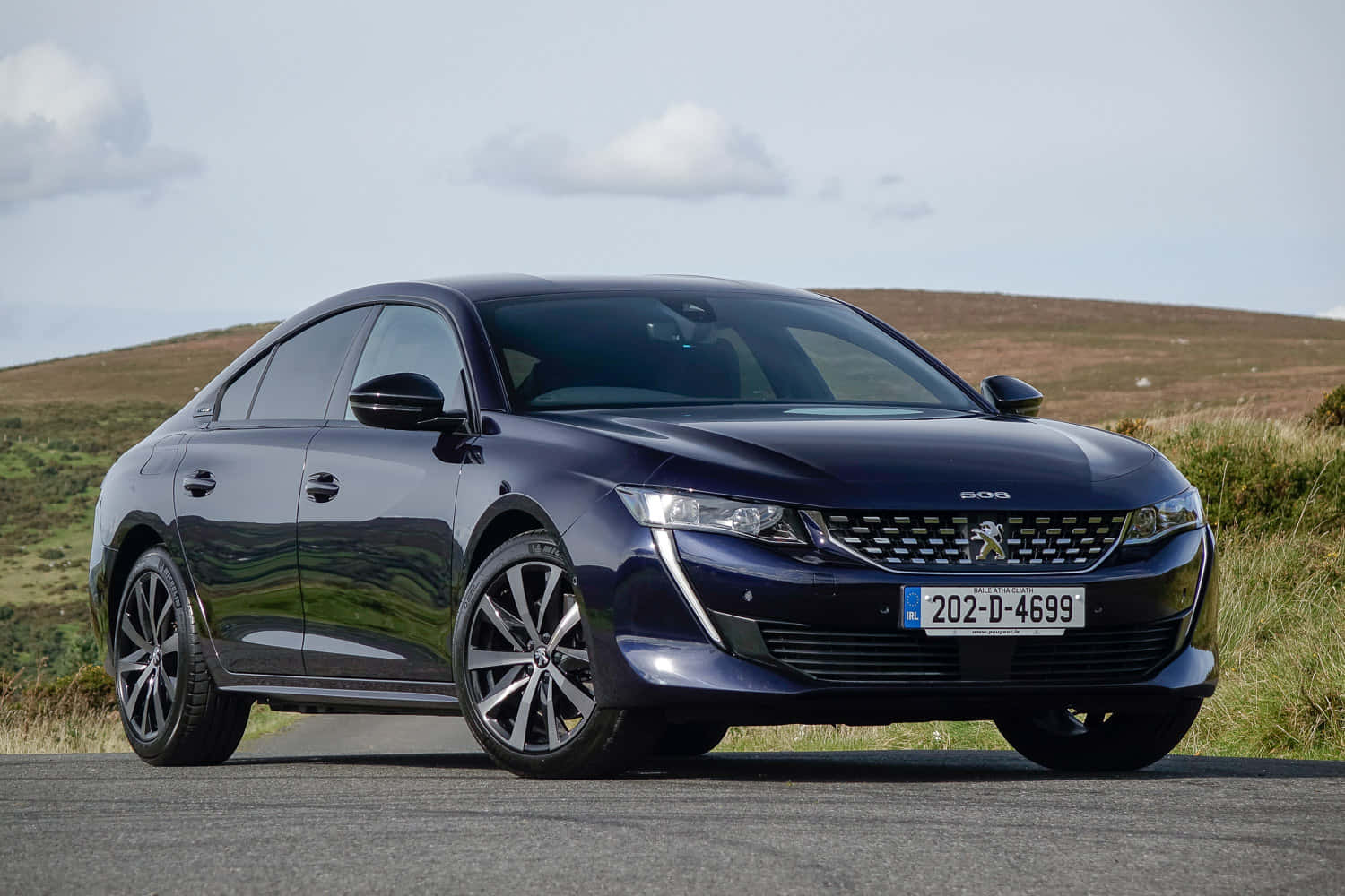 Peugeot 508, dark blue, sedan, HD Desktop Wallpaper