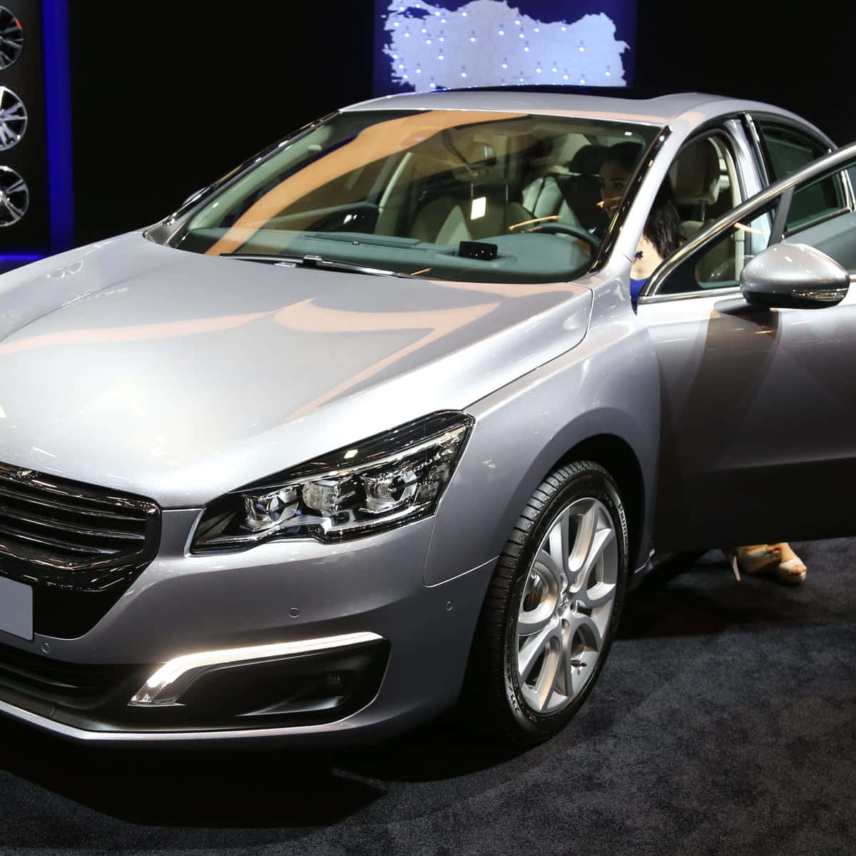 Peugeot 508, silver, auto show, SD Desktop Wallpaper