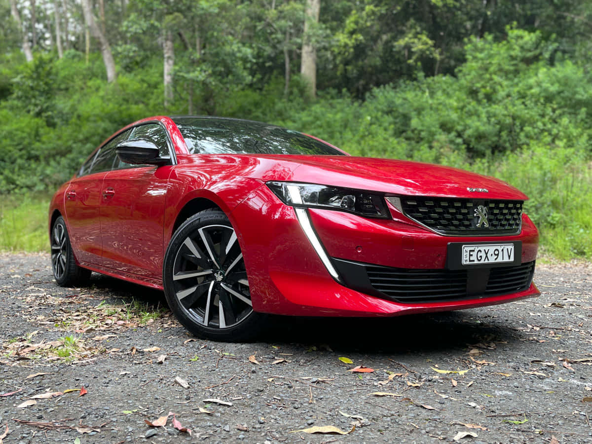 Peugeot 508, glossy red, sedan, SD Desktop Wallpaper