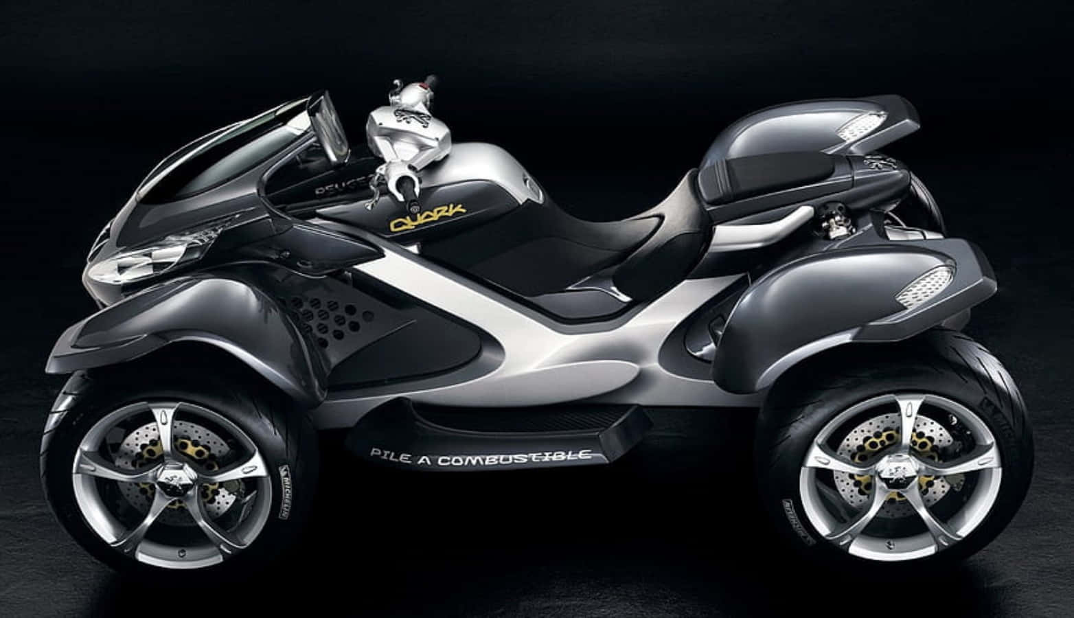 Peugeot Motorcycle, three-wheeled, silver and black accents, HD Desktop Wallpaper
