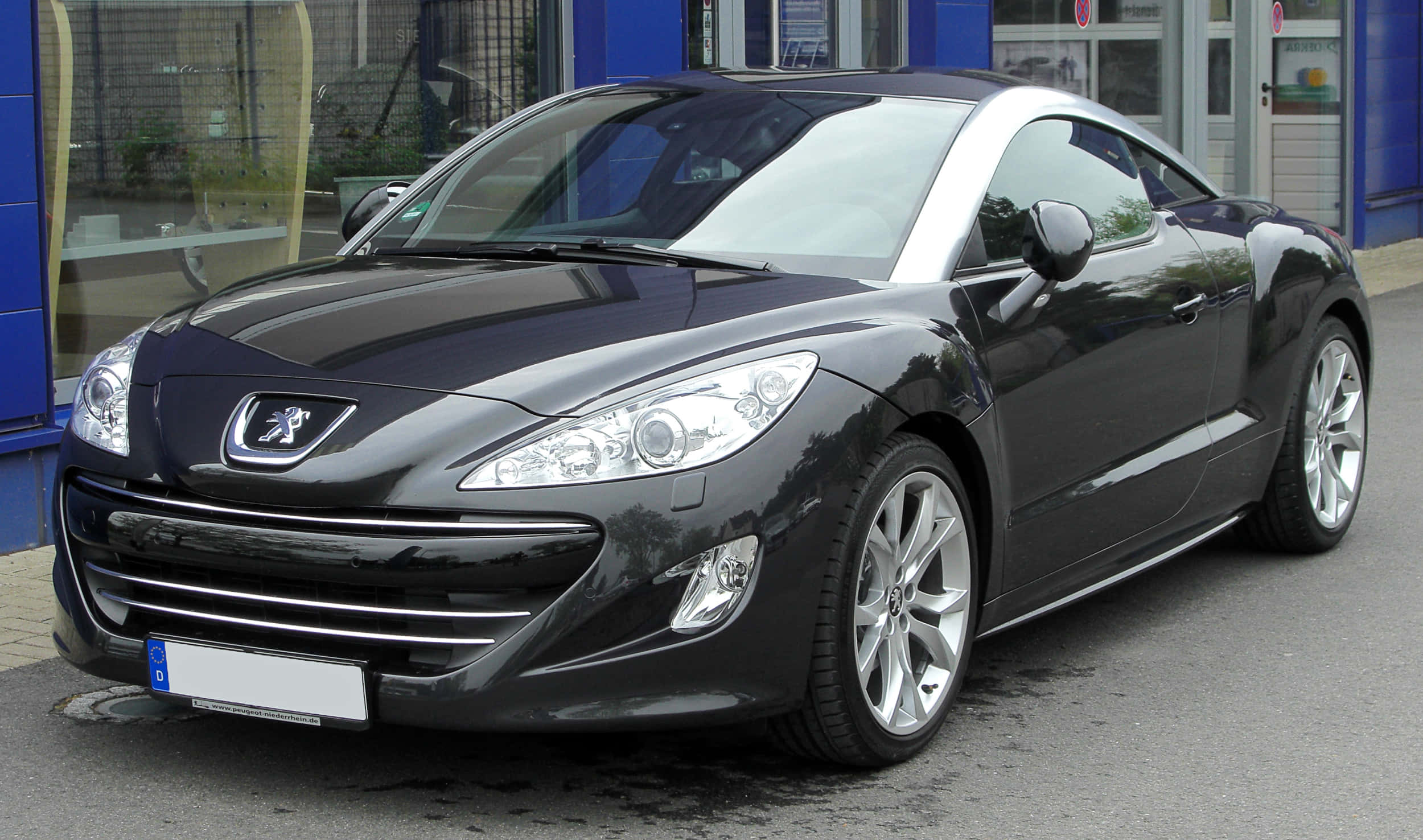 Peugeot RCZ, sleek black, wet street, Full HD Desktop Wallpaper