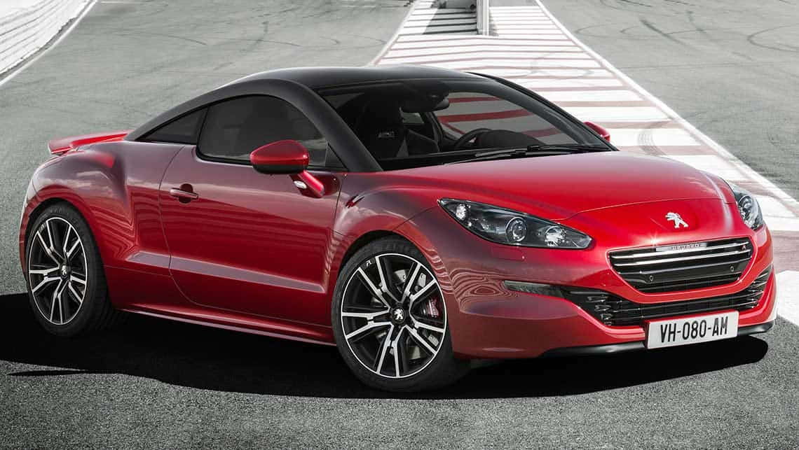 Peugeot RCZ, glossy red, racetrack, SD Desktop Wallpaper