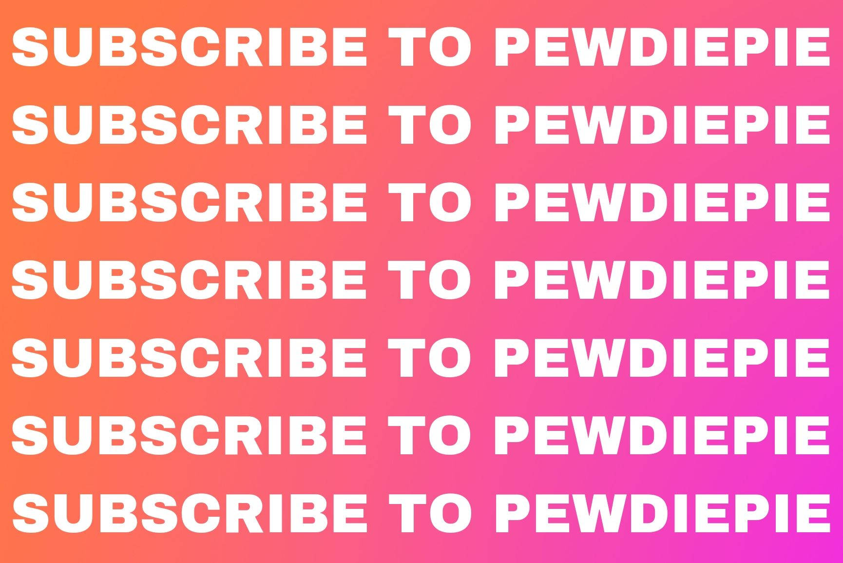 Pewdiepie, SUBSCRIBE TO PEWDIEPIE, orange to pink gradient, HD Desktop Wallpaper
