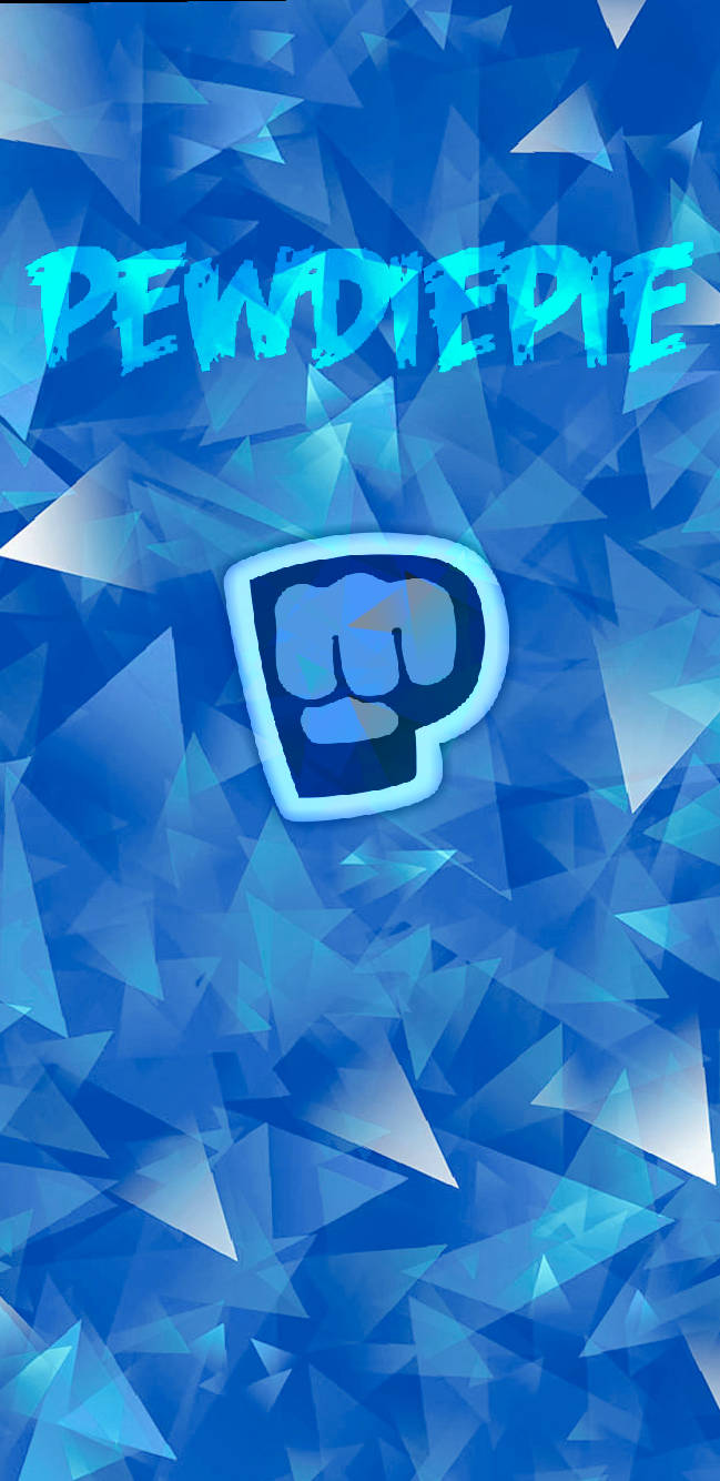 crystal blue, PewDiePie logo, stylized fist, HD Phone Wallpaper
