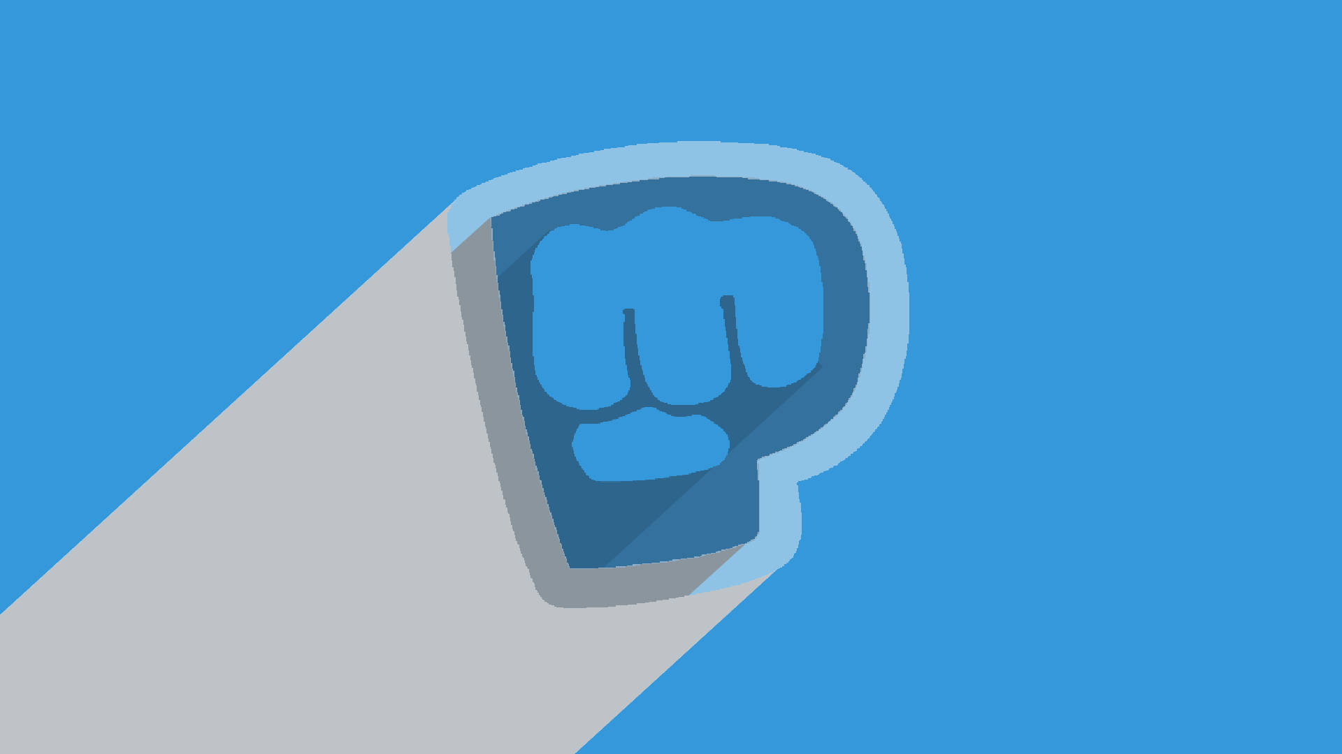 Pewdiepie, blue Bro Fist emblem, stylized blue fist icon, Full HD Desktop Wallpaper