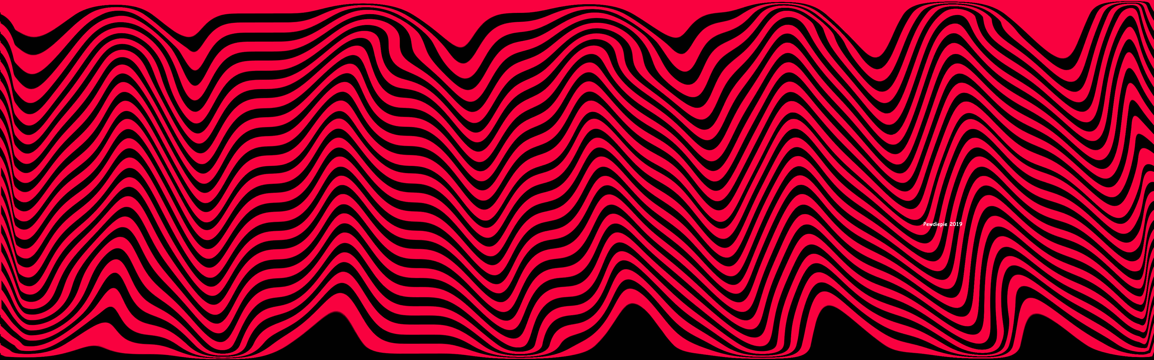 dark pink wavy pattern, Pewdiepie, vibrant red and black wavy stripes, 4K Desktop Wallpaper