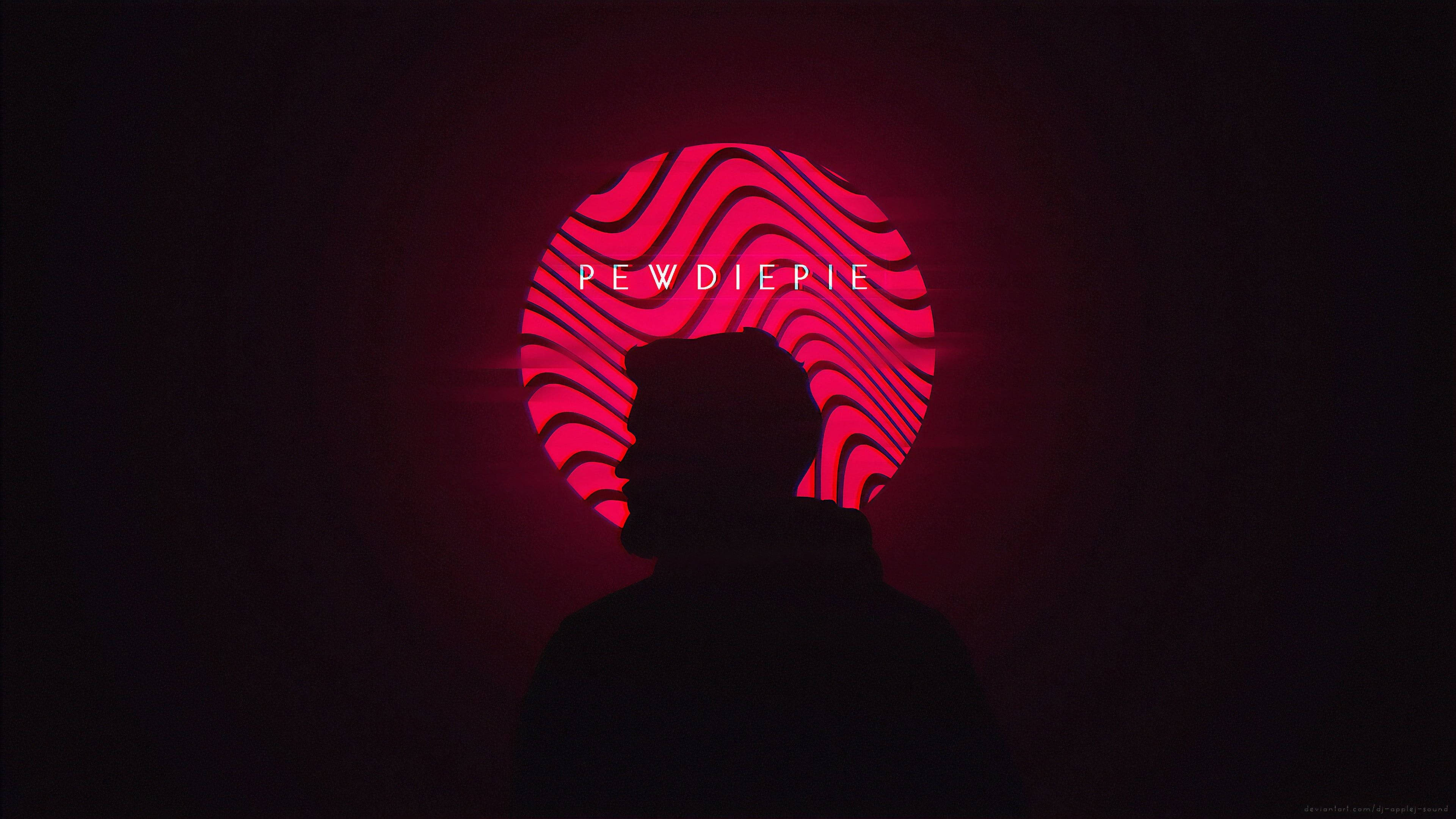 neon pink aesthetic, glowing red circular pattern, wavy lines, 4K Desktop Wallpaper