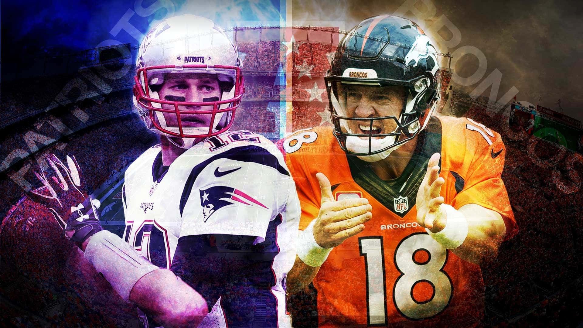 Peyton Manning, NFL quarterbacks, dramatic lighting, Full HD Desktop Wallpaper