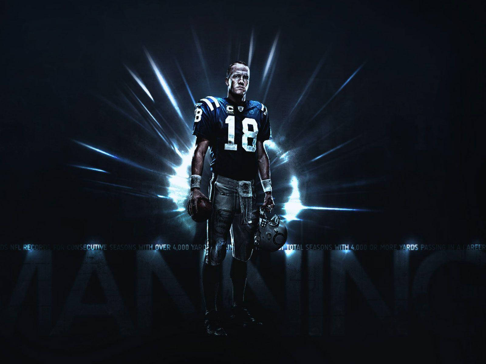 Peyton Manning, blue jersey, number 18, HD Desktop Wallpaper