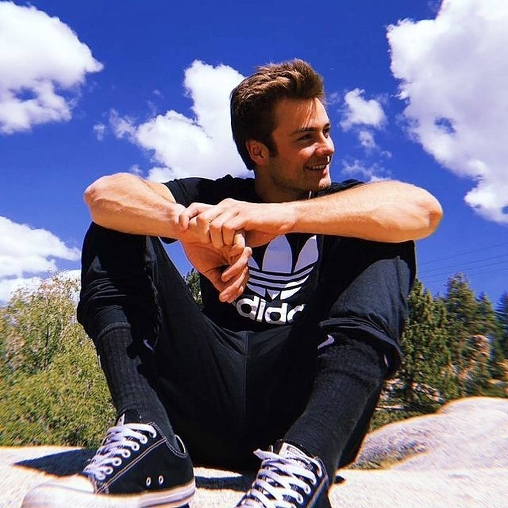 Peyton Meyer, adidas, black adidas gear, Full HD Desktop Wallpaper