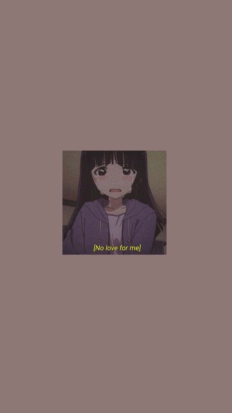 crying anime girl, purple hoodie, muted brown background, HD Phone Wallpaper