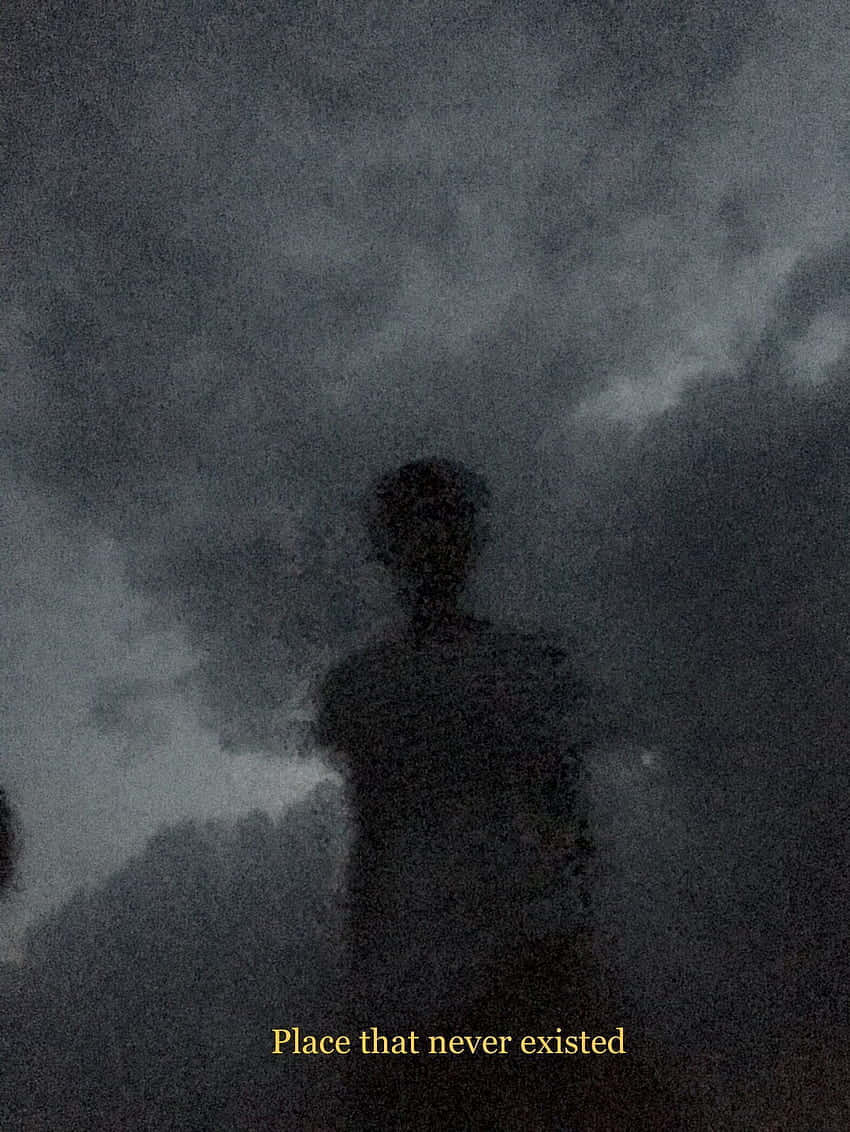 blurry silhouette, ghostly human silhouette, textured dark gray sky, SD Phone Wallpaper