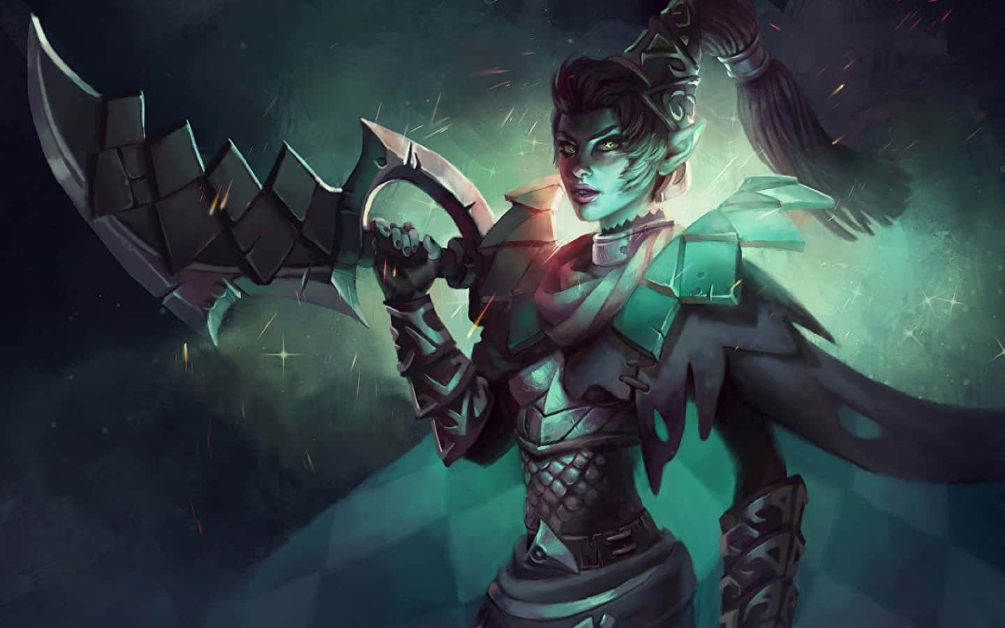 Phantom Assassin, elven warrior, dark armor, HD Desktop Wallpaper