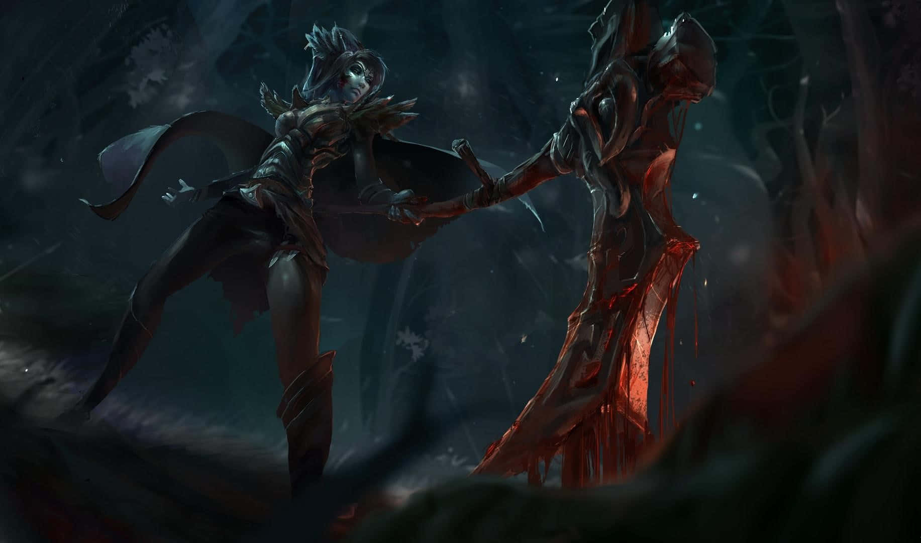 Phantom Assassin, dark fantasy warrior, ornate armor, HD Desktop Wallpaper