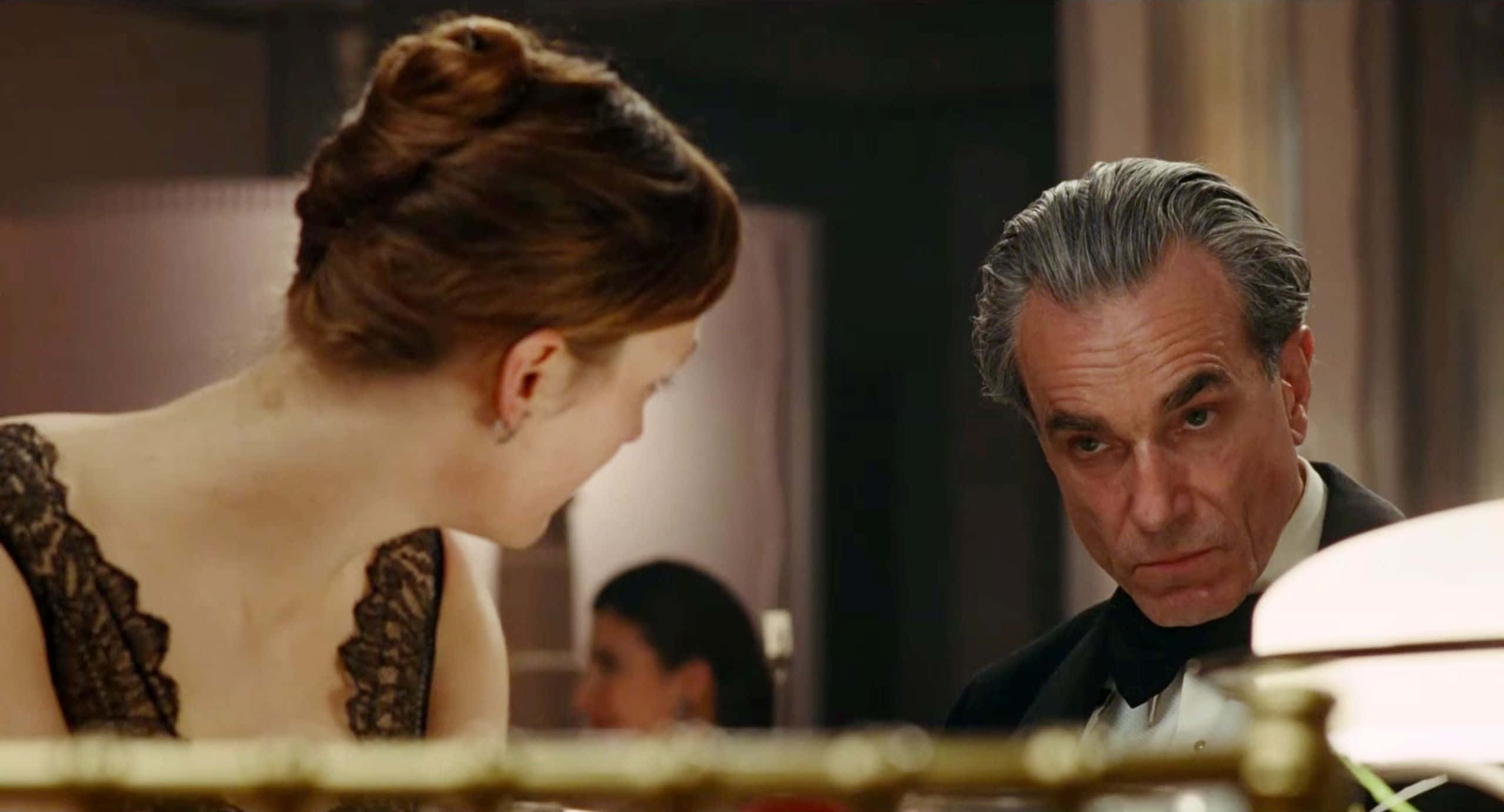 Phantom Thread, tuxedo, black lace dress, 2K Desktop Wallpaper
