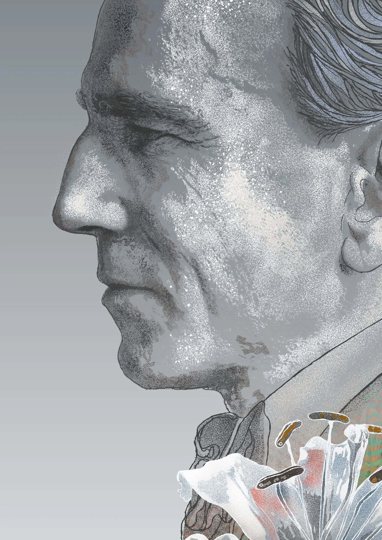 Phantom Thread, man in profile, white lily at his collar, Full HD Phone Wallpaper