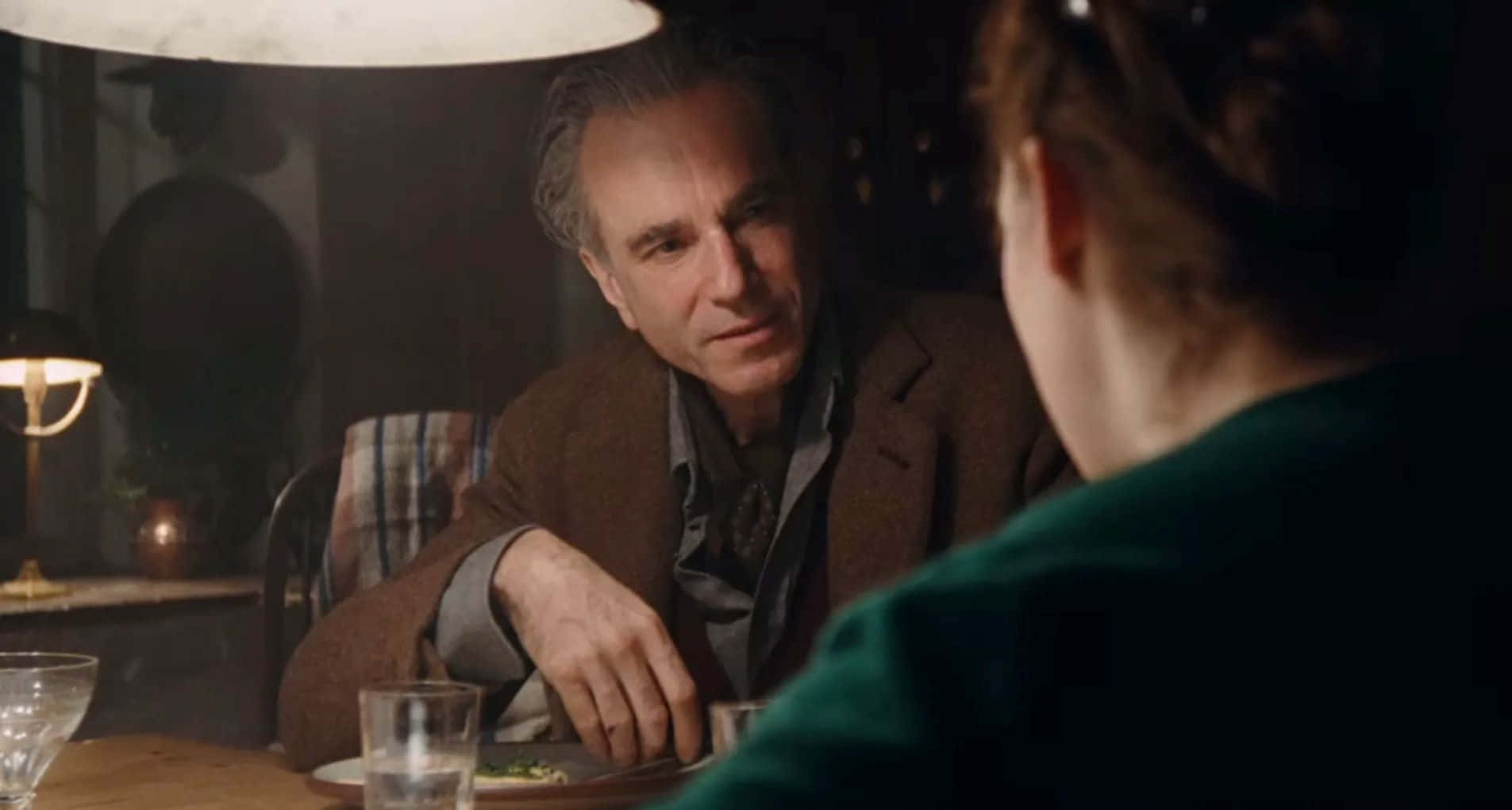 Phantom Thread, dinner scene, brown coat, HD Desktop Wallpaper