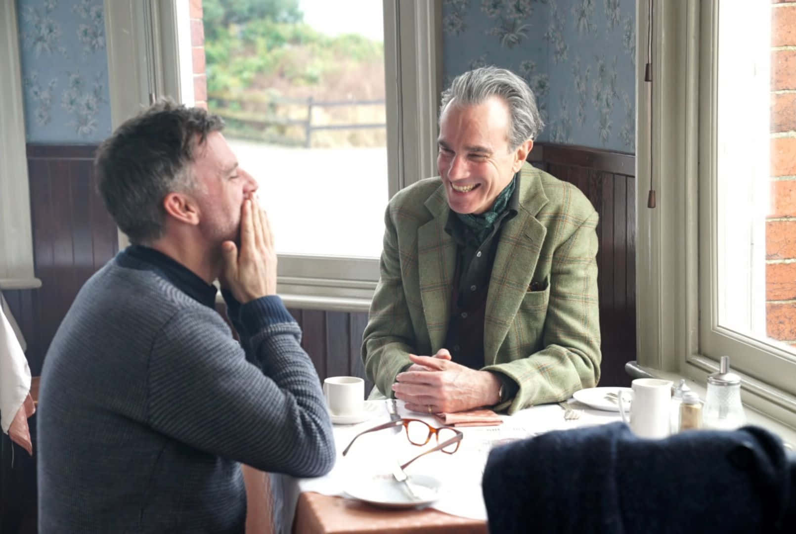 Phantom Thread, laughing scene, tea, HD Desktop Wallpaper