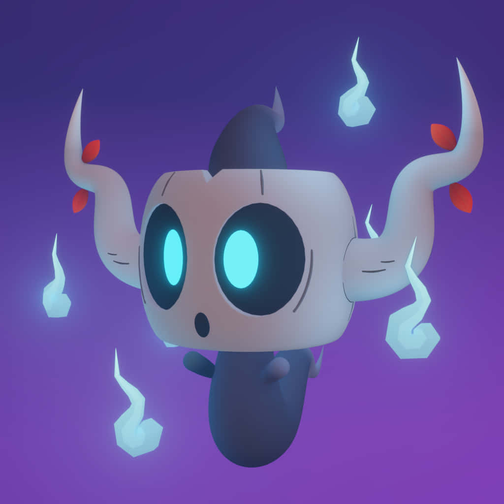Phantump, glowing blue eyes, swirling white tendrils, SD Desktop Wallpaper
