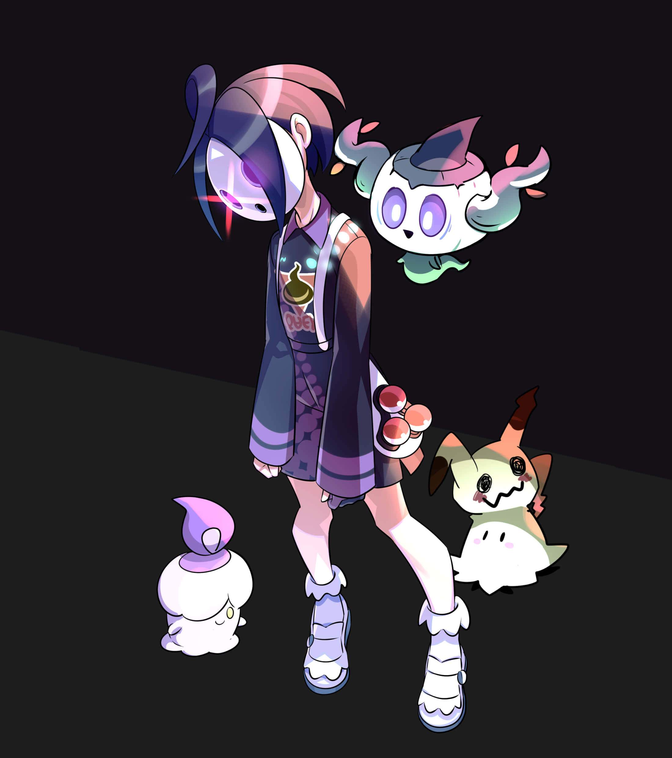 Phantump, glowing eyes, floating companion, Full HD Phone Wallpaper