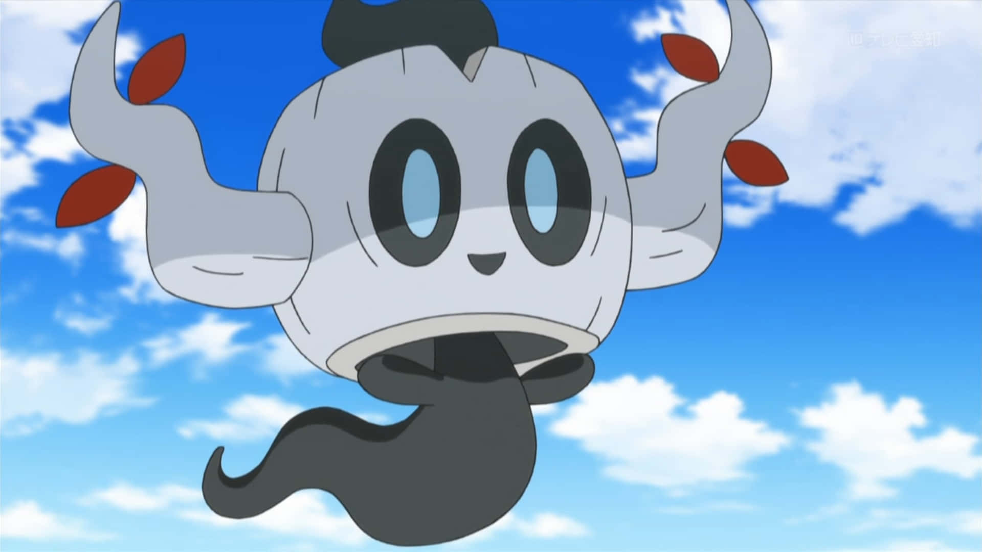 Phantump, big blue eyes, red leaf-tipped arms, Full HD Desktop Wallpaper