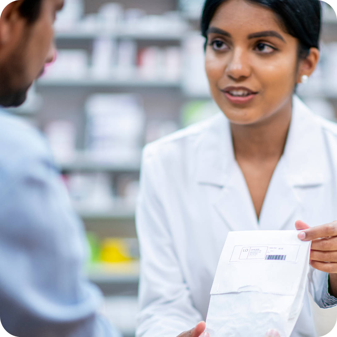 pharmacist, white coat, prescription bag, SD Desktop Wallpaper