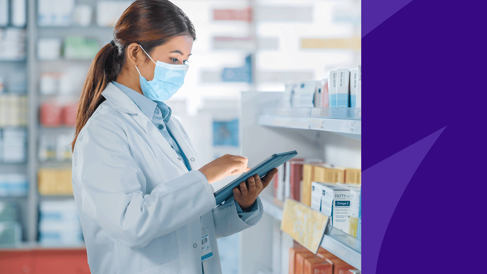 pharmacist, white coat, face mask, Full HD Desktop Wallpaper