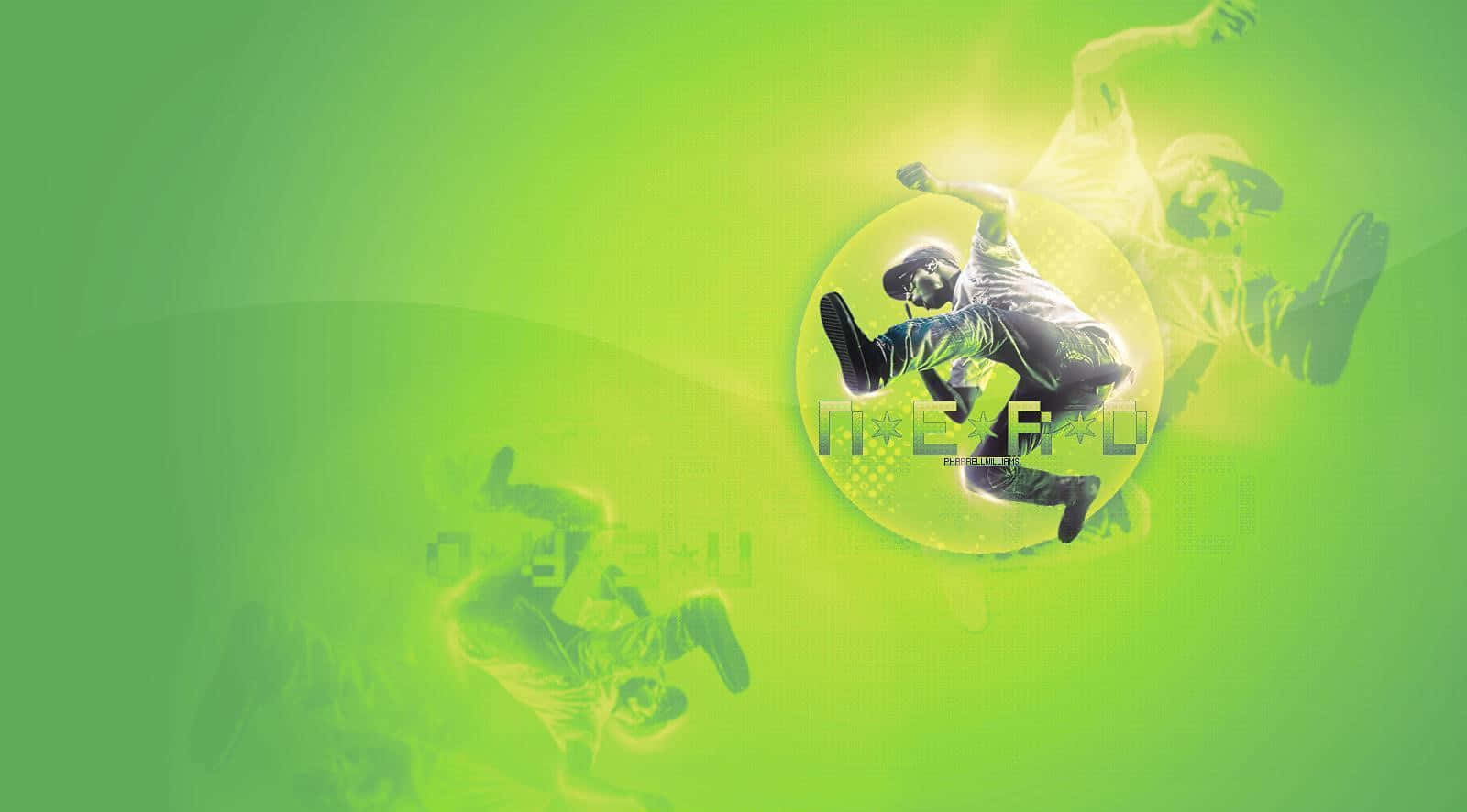 Pharrell Williams, green energy, glowing green circle, HD Desktop Wallpaper