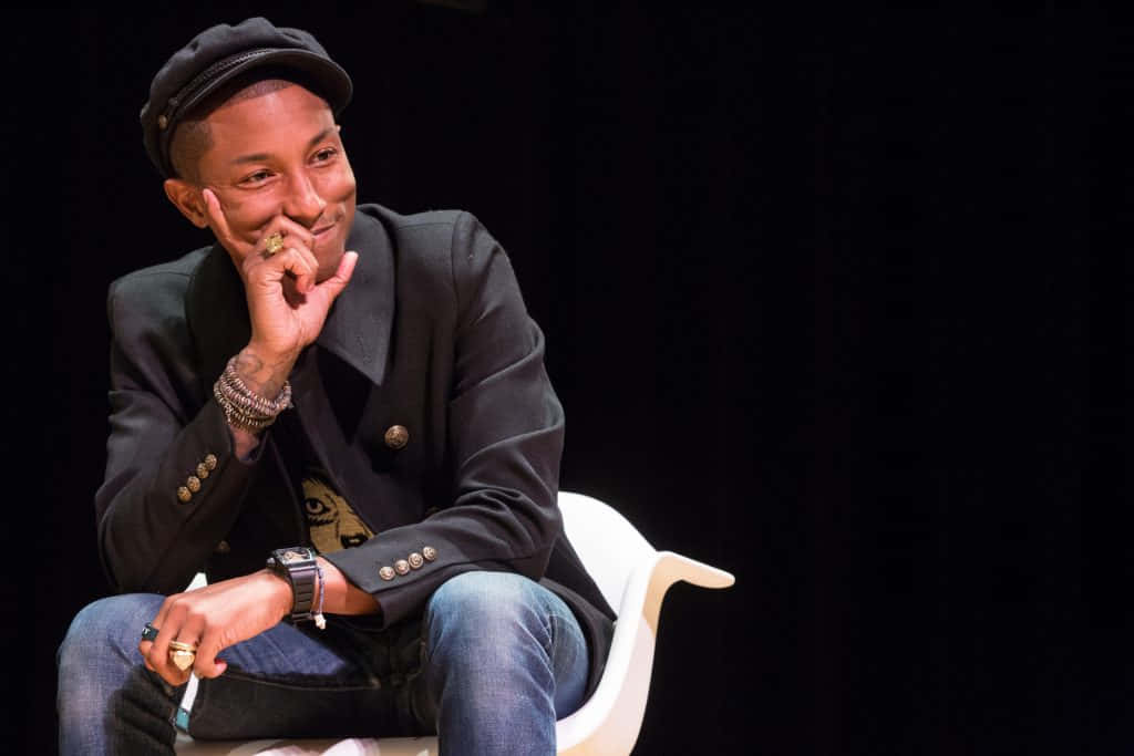 Pharrell Williams, black cap, blazer, SD Desktop Wallpaper