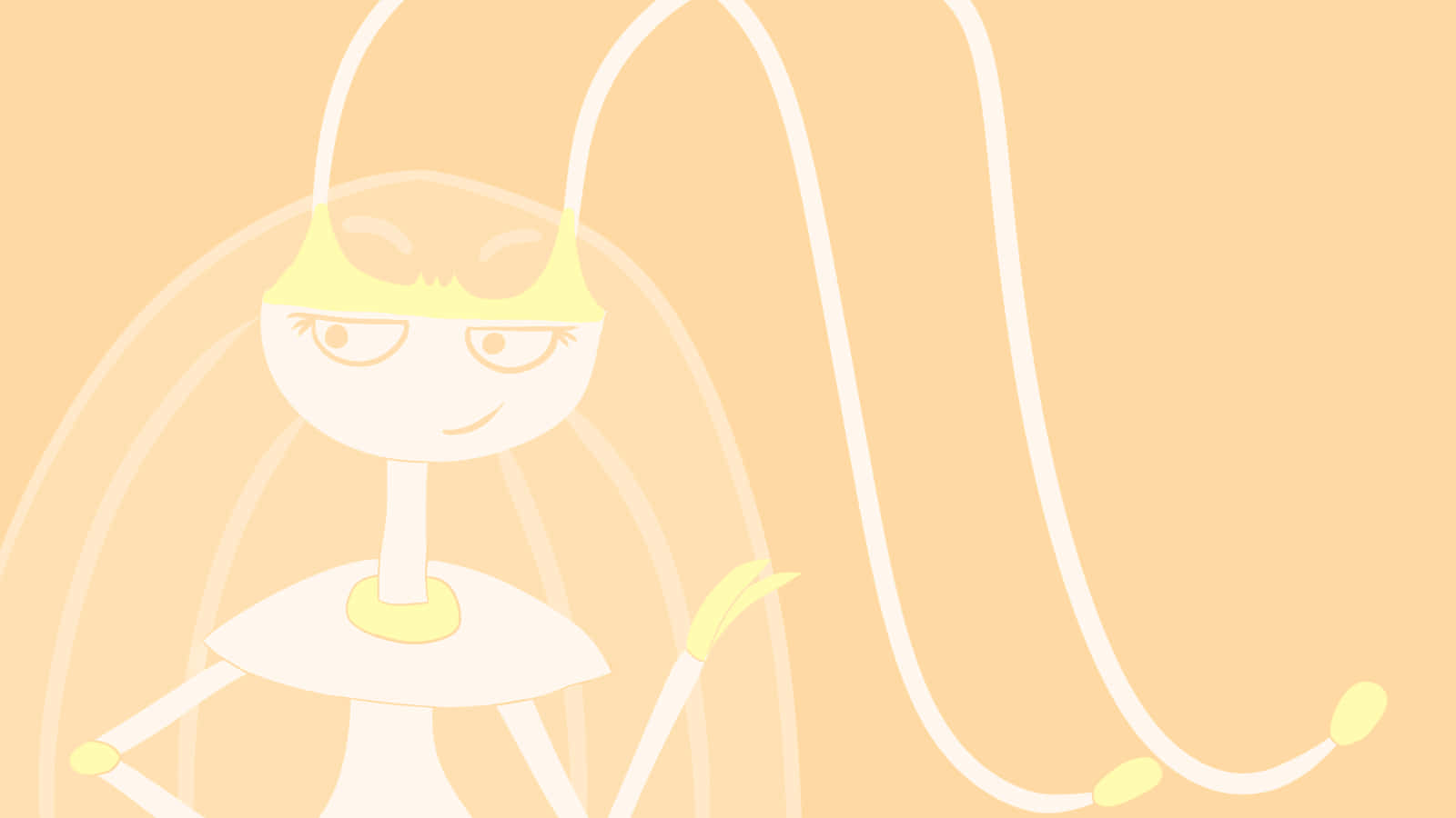 Pheromosa, orange aesthetic, minimalist cartoon character, HD Desktop Wallpaper