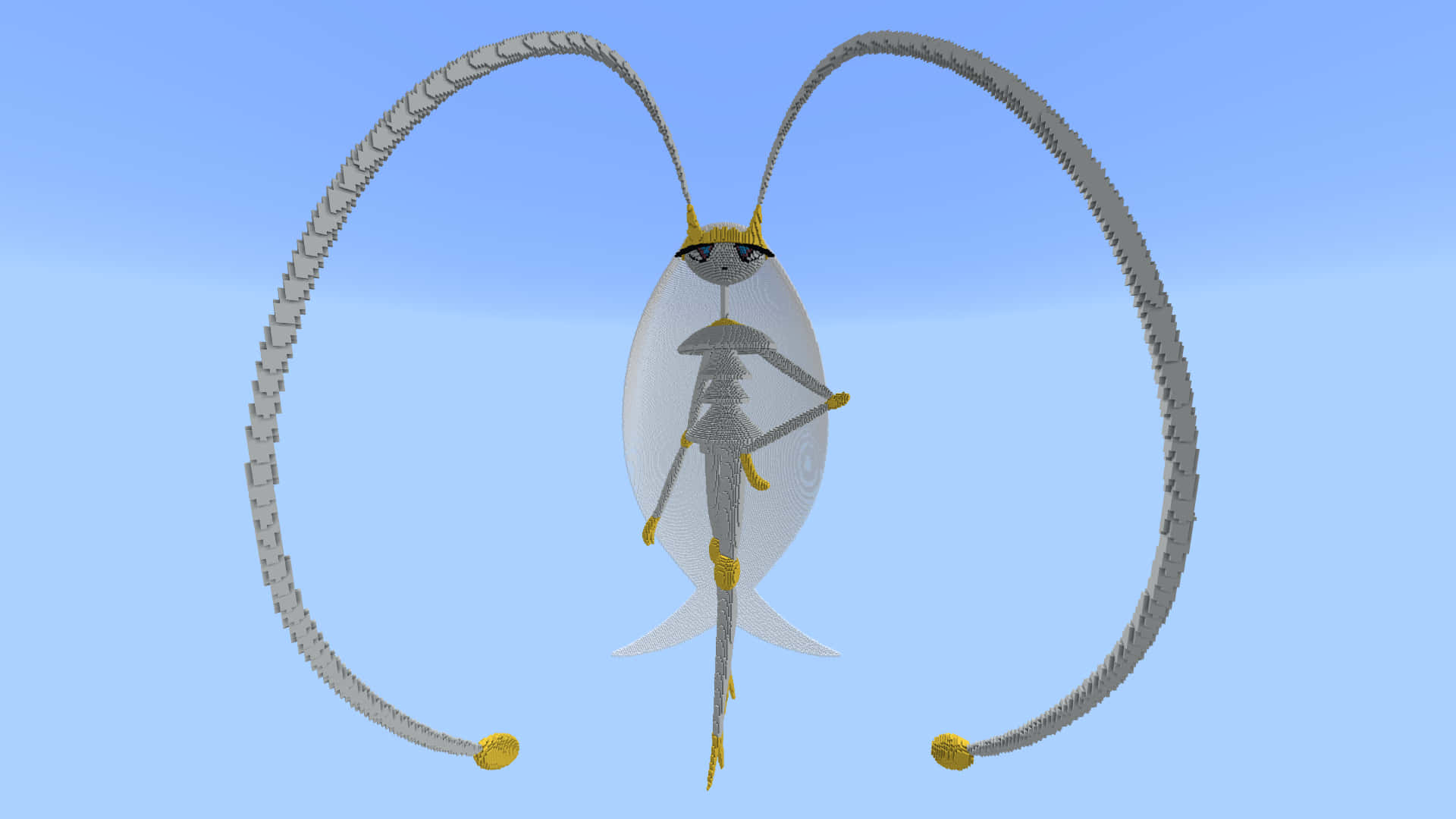 Pheromosa, light blue background, long curved tentacles, Full HD Desktop Wallpaper