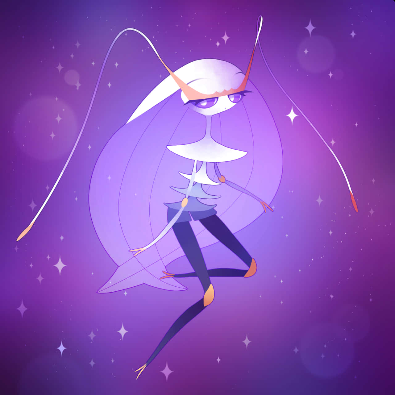 Pheromosa, sparkling purple background, starry purple cosmic background, HD Desktop Wallpaper