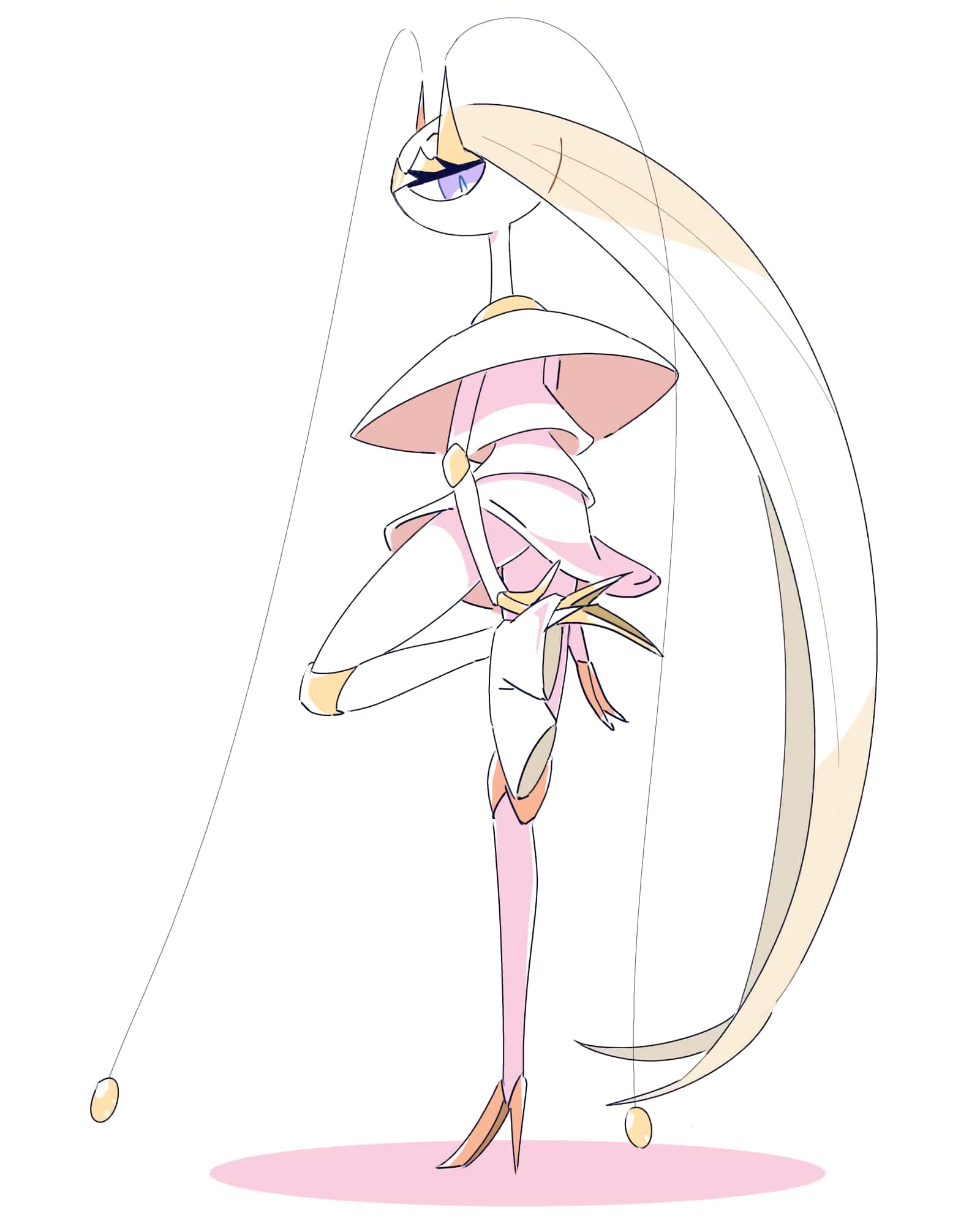 Pheromosa, slender anime-style character, long flowing hair, Full HD Phone Wallpaper